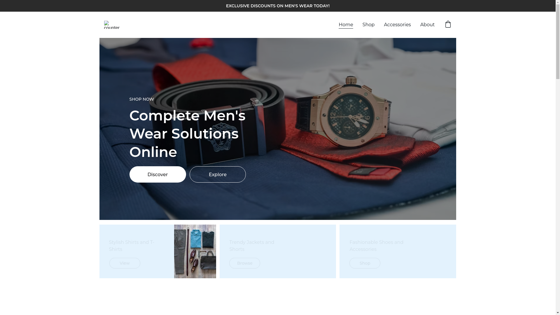 website screenshot of https://counterclothing.store/