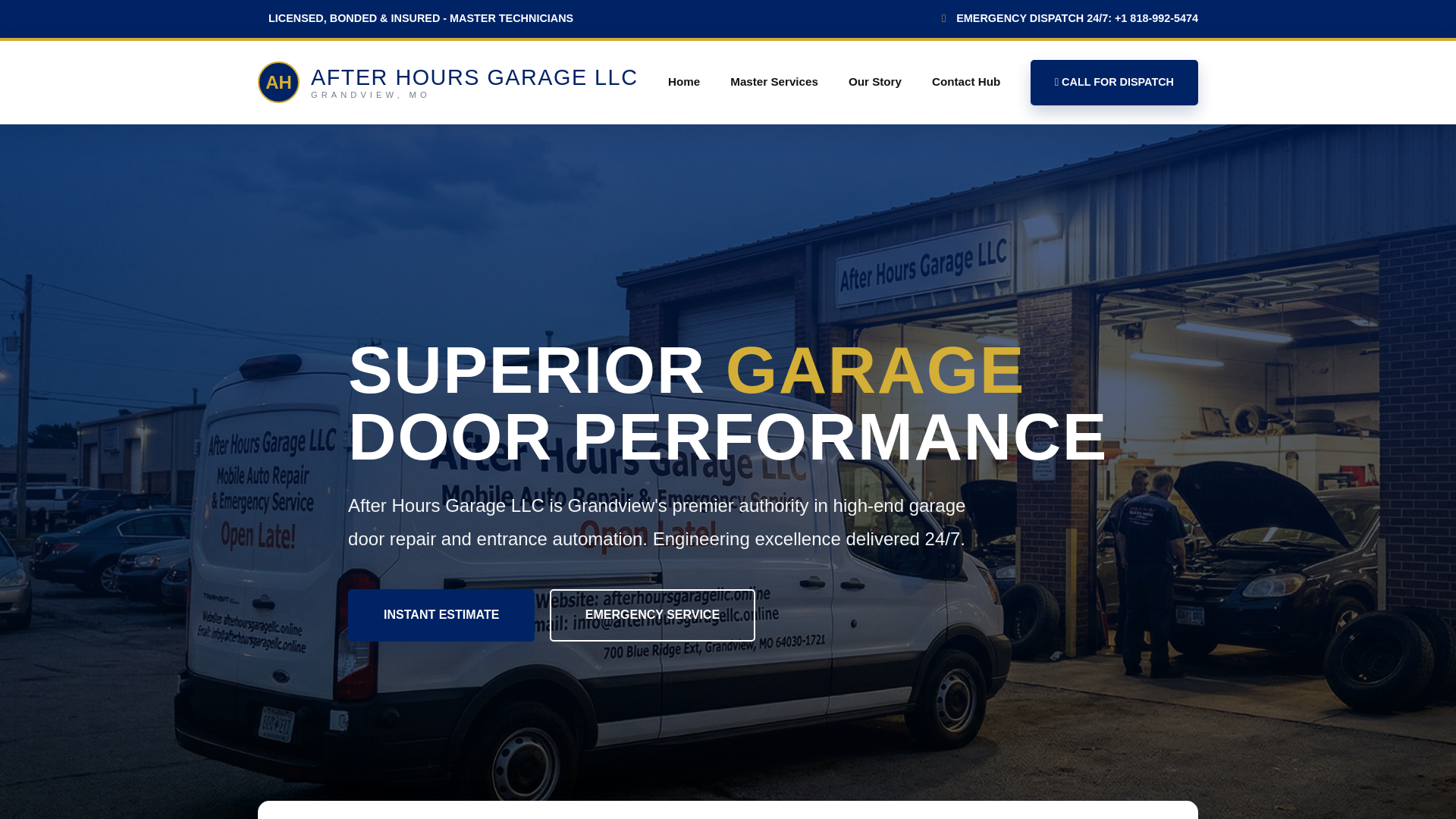 website screenshot of https://afterhoursgaragellc.online