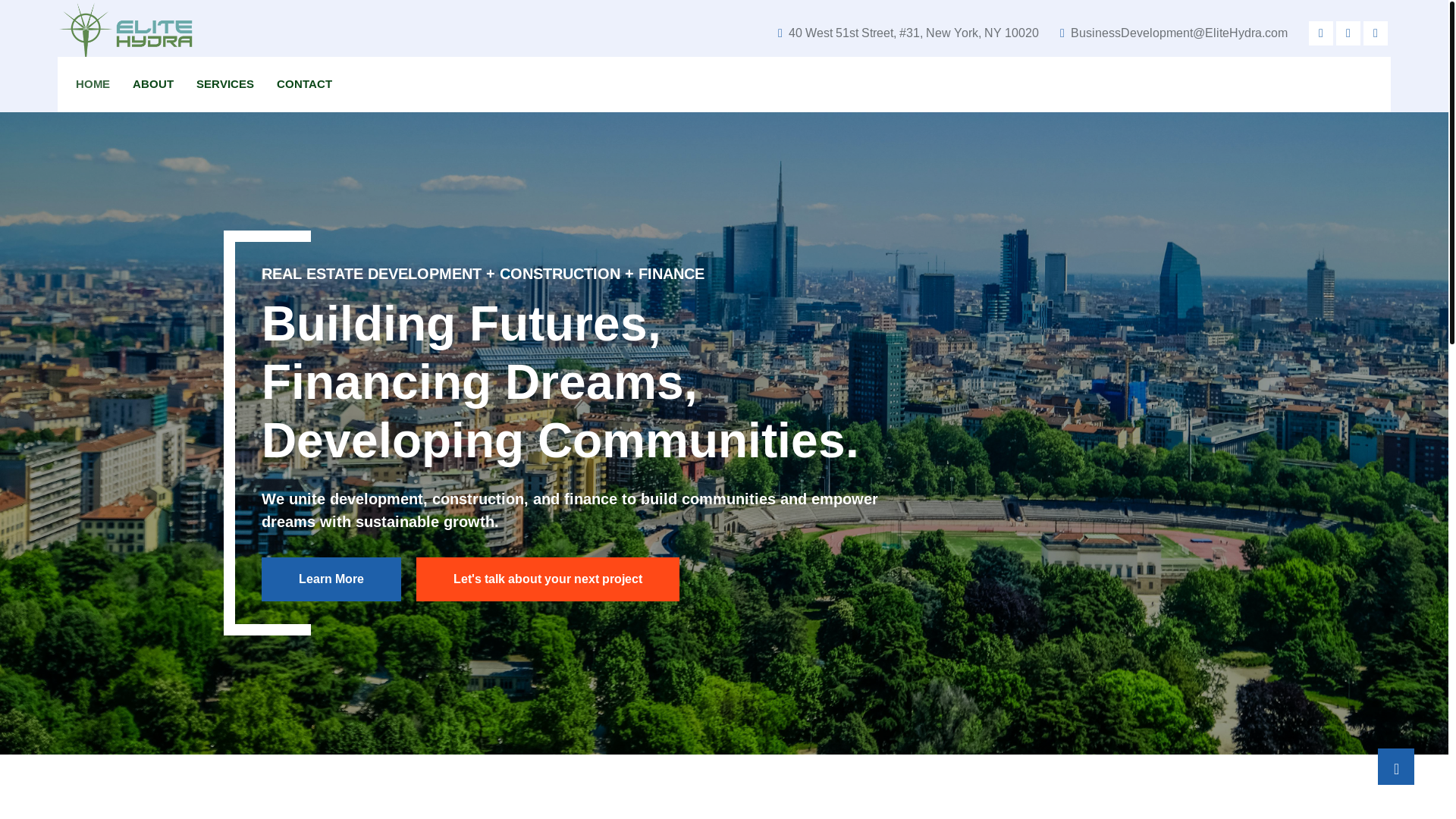 website screenshot of https://elitehydravision.com/