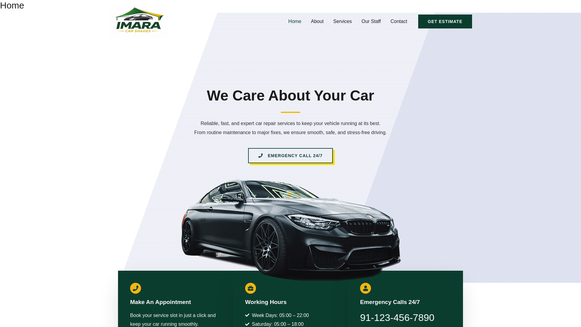 website screenshot of https://imarashades.co.ke