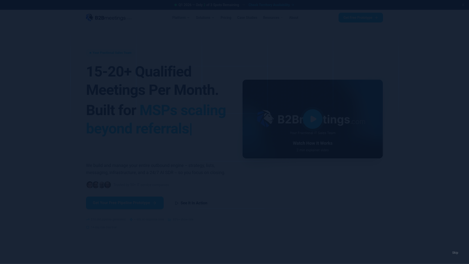 website screenshot of https://b2bmeetingsnet.co