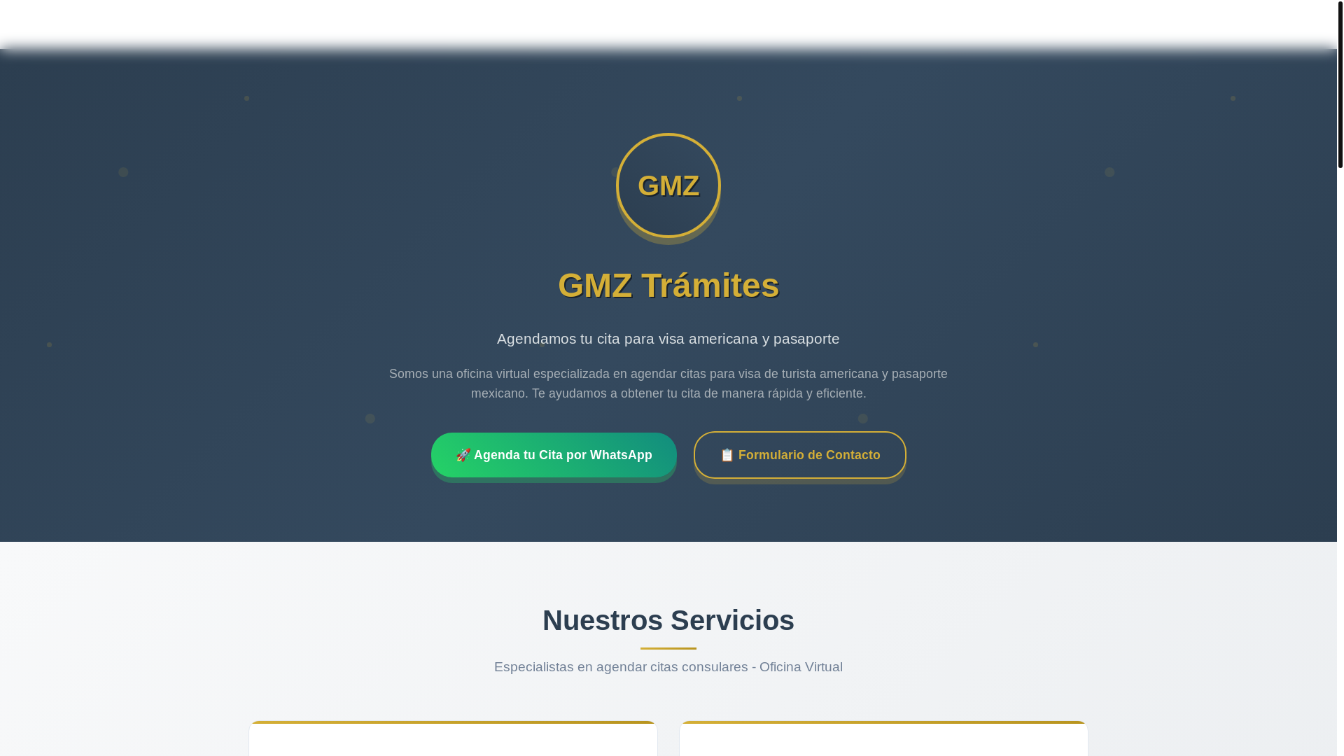 website screenshot of https://tramitesgmz.com/