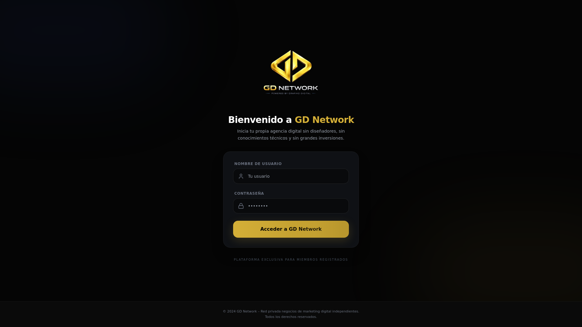website screenshot of https://gdnetwork.com.mx/