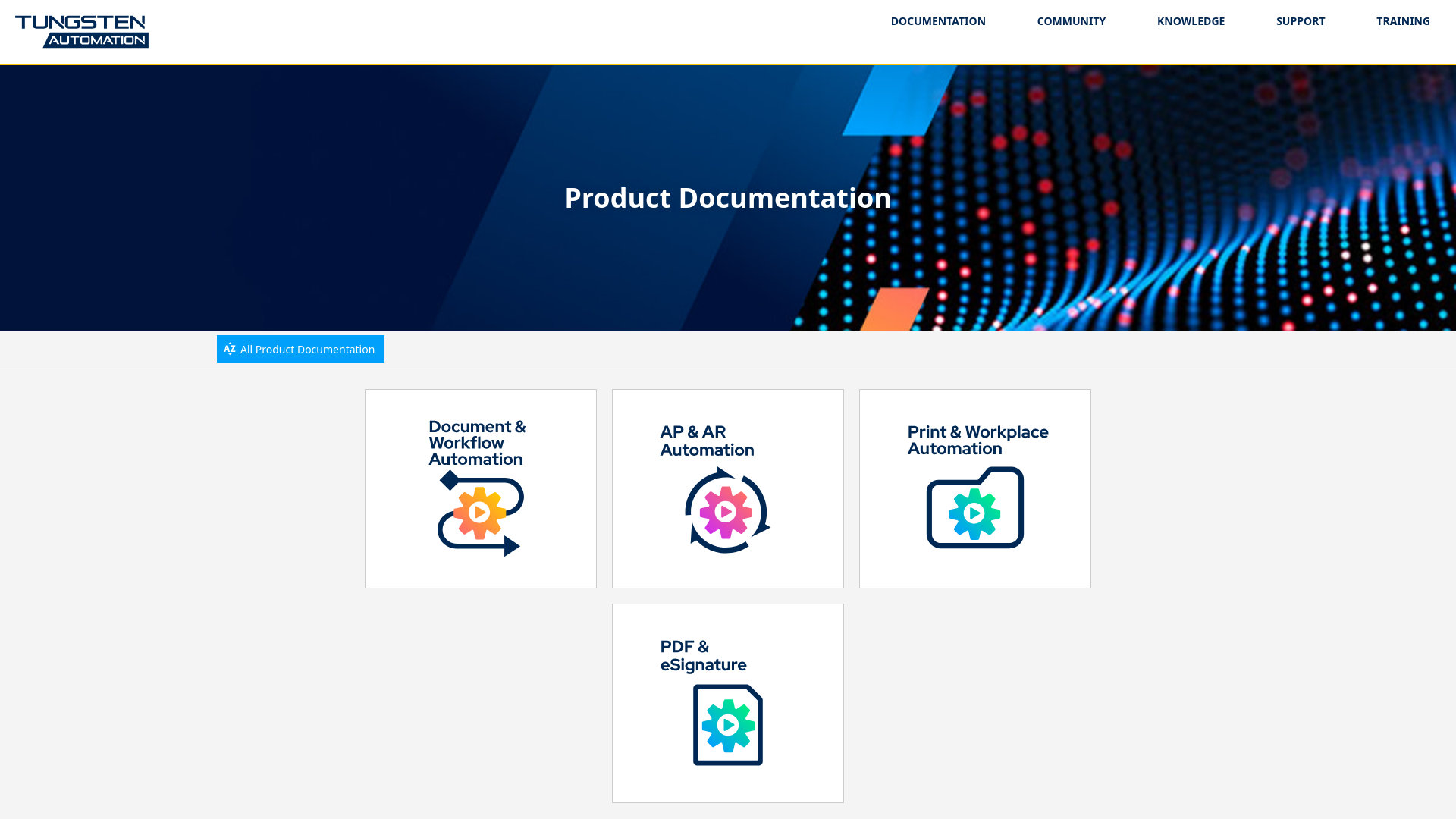 website screenshot of https://docshield.tungstenautomation.com/