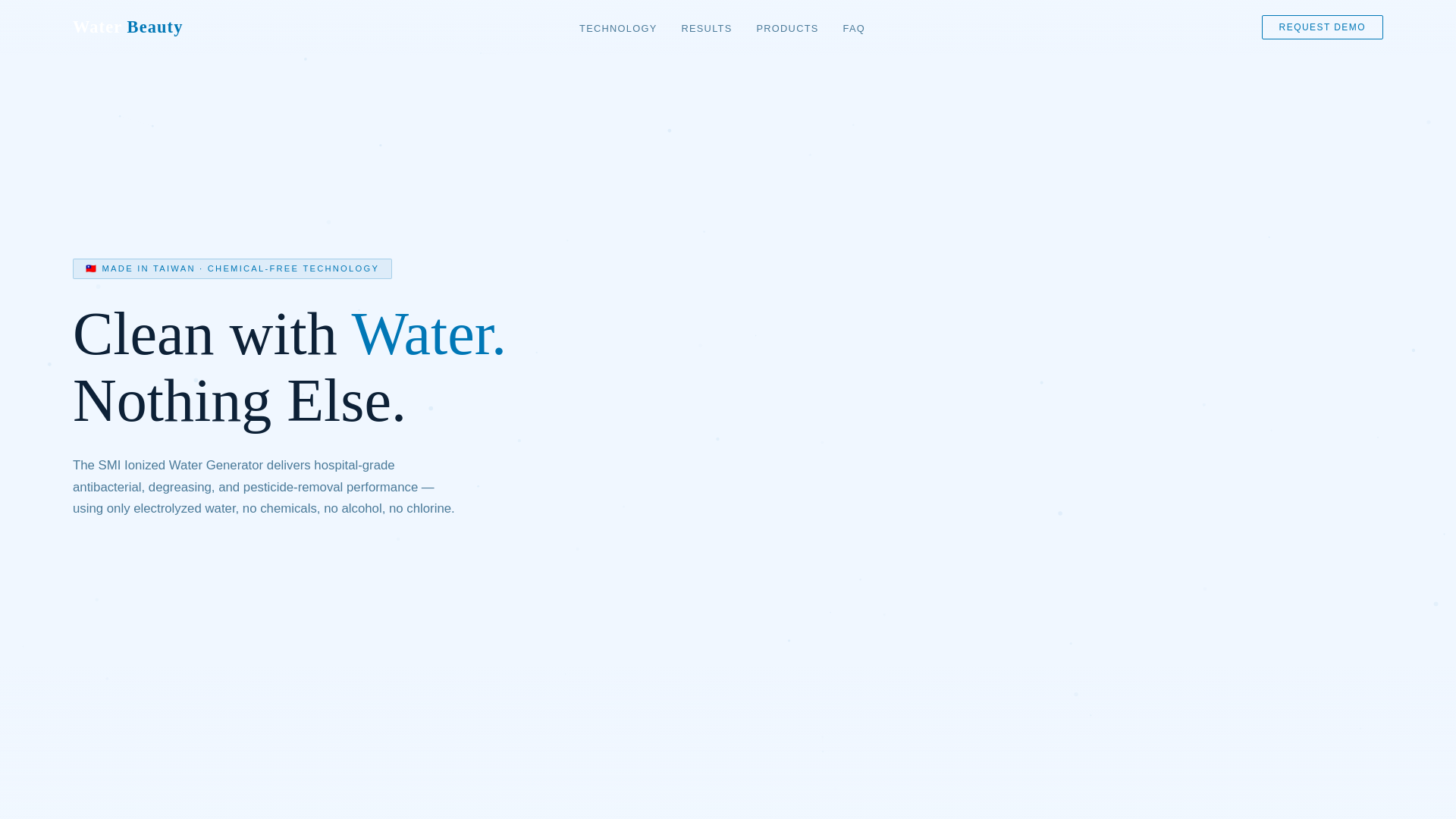 website screenshot of https://waterbeauty.eco