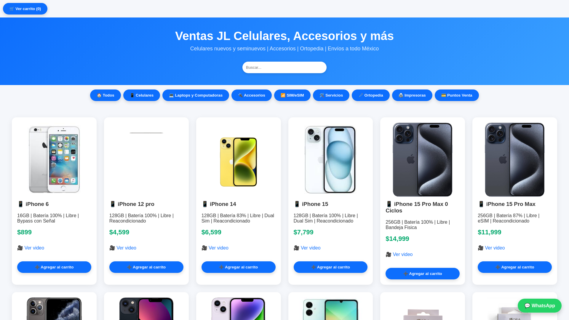 website screenshot of https://jlventas.store