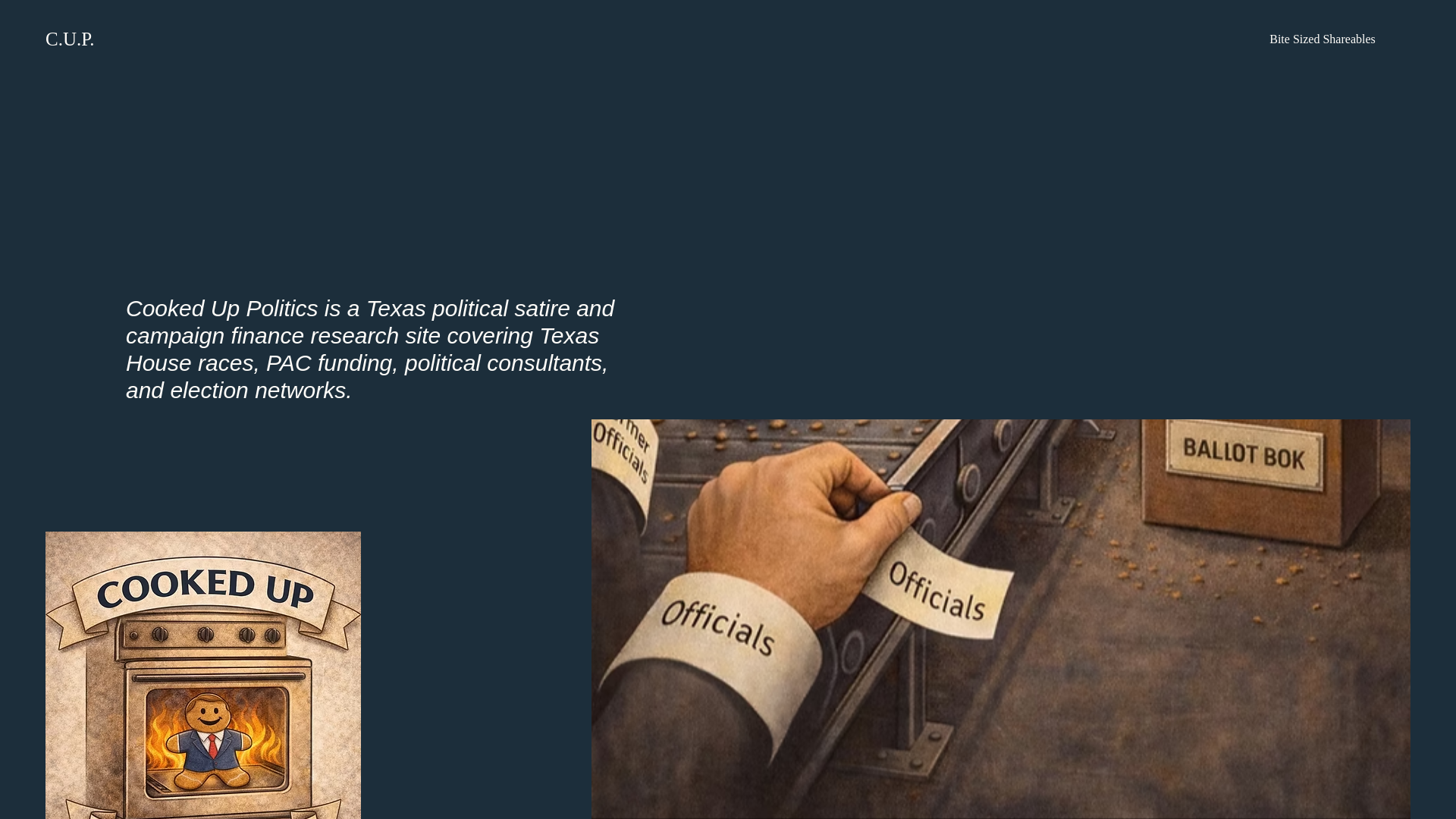 website screenshot of https://cookeduppolitics.com/