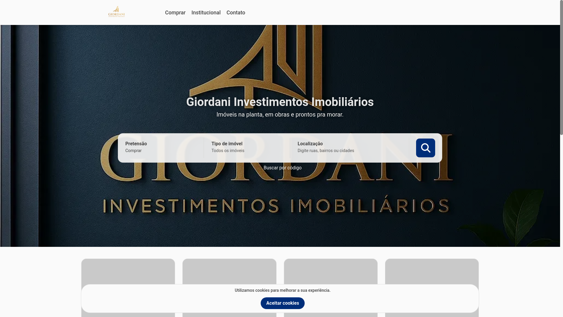 website screenshot of https://giordaniinvestimentos.com.br/