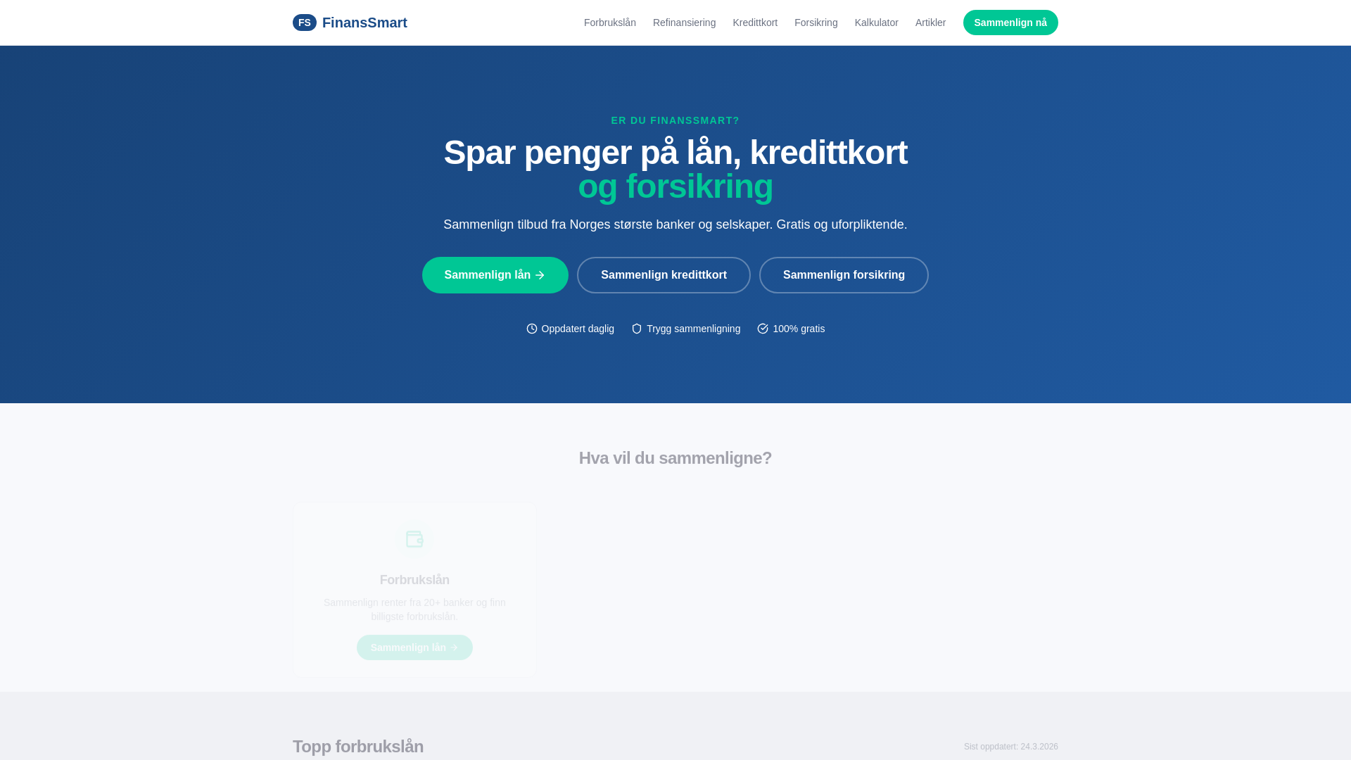 website screenshot of https://finanssmart-landing-page.pages.dev/