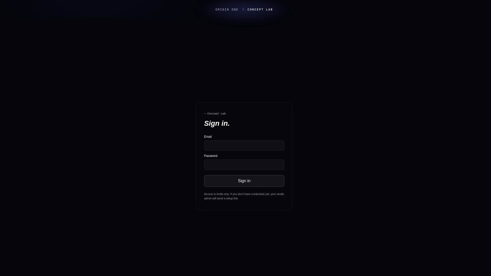 website screenshot of https://conceptlab.one/