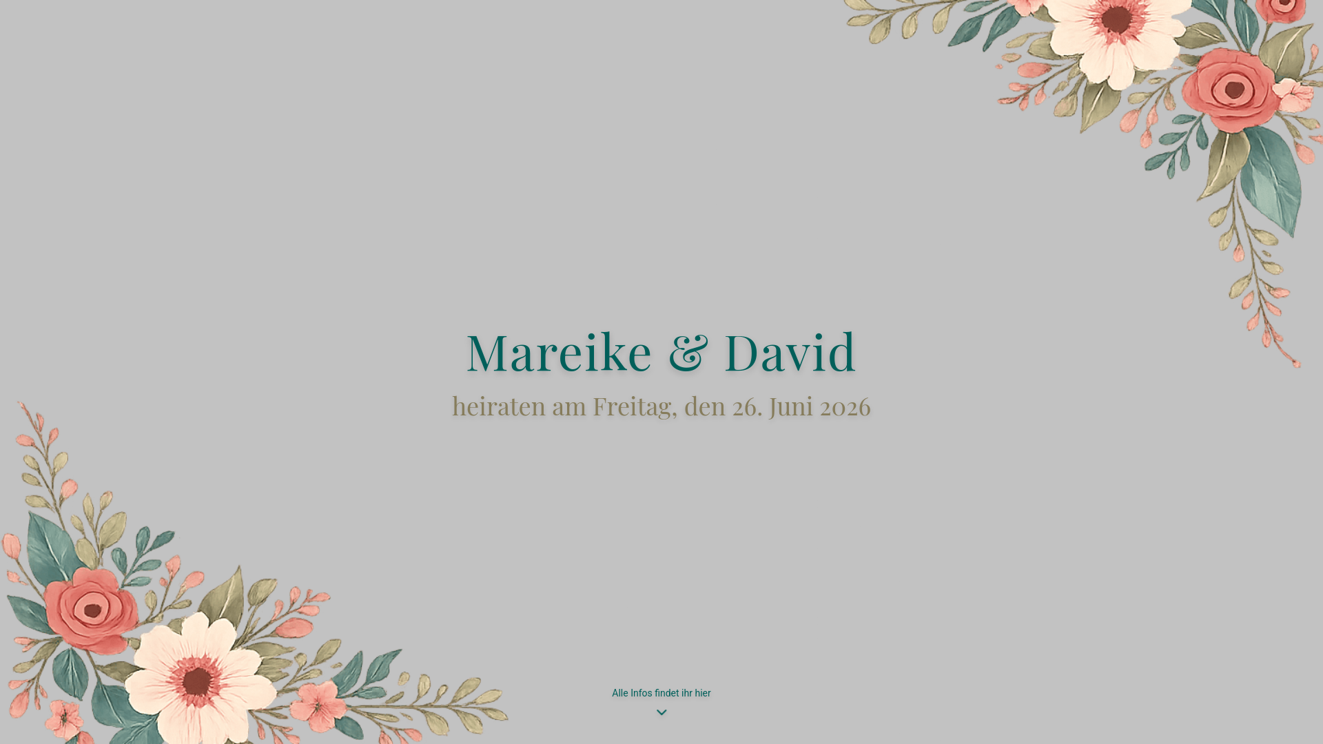 website screenshot of https://mareike-und-david.de/
