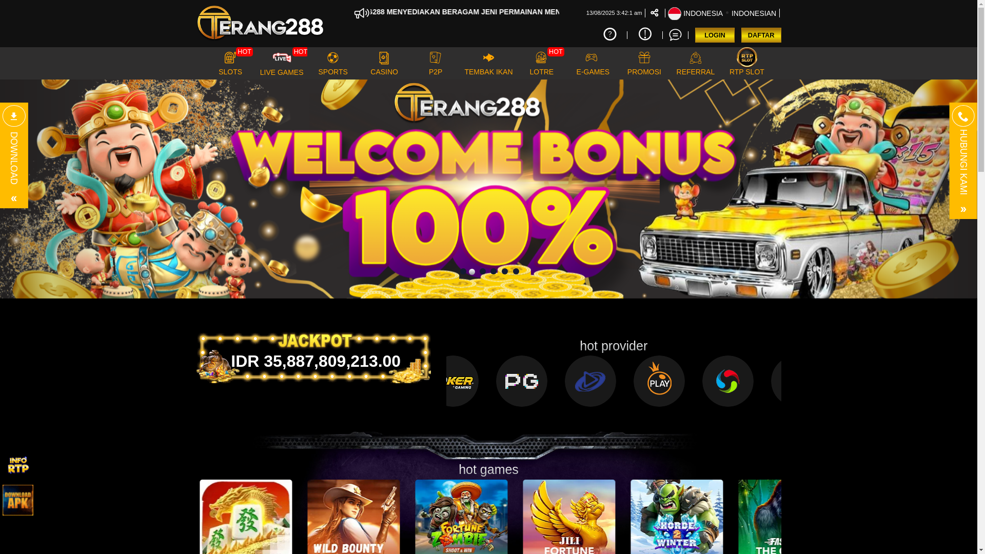 website screenshot of https://terang288-lily.shop/