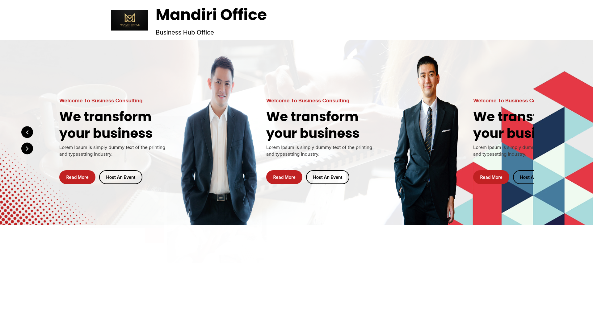 website screenshot of https://mandirioffice.com/