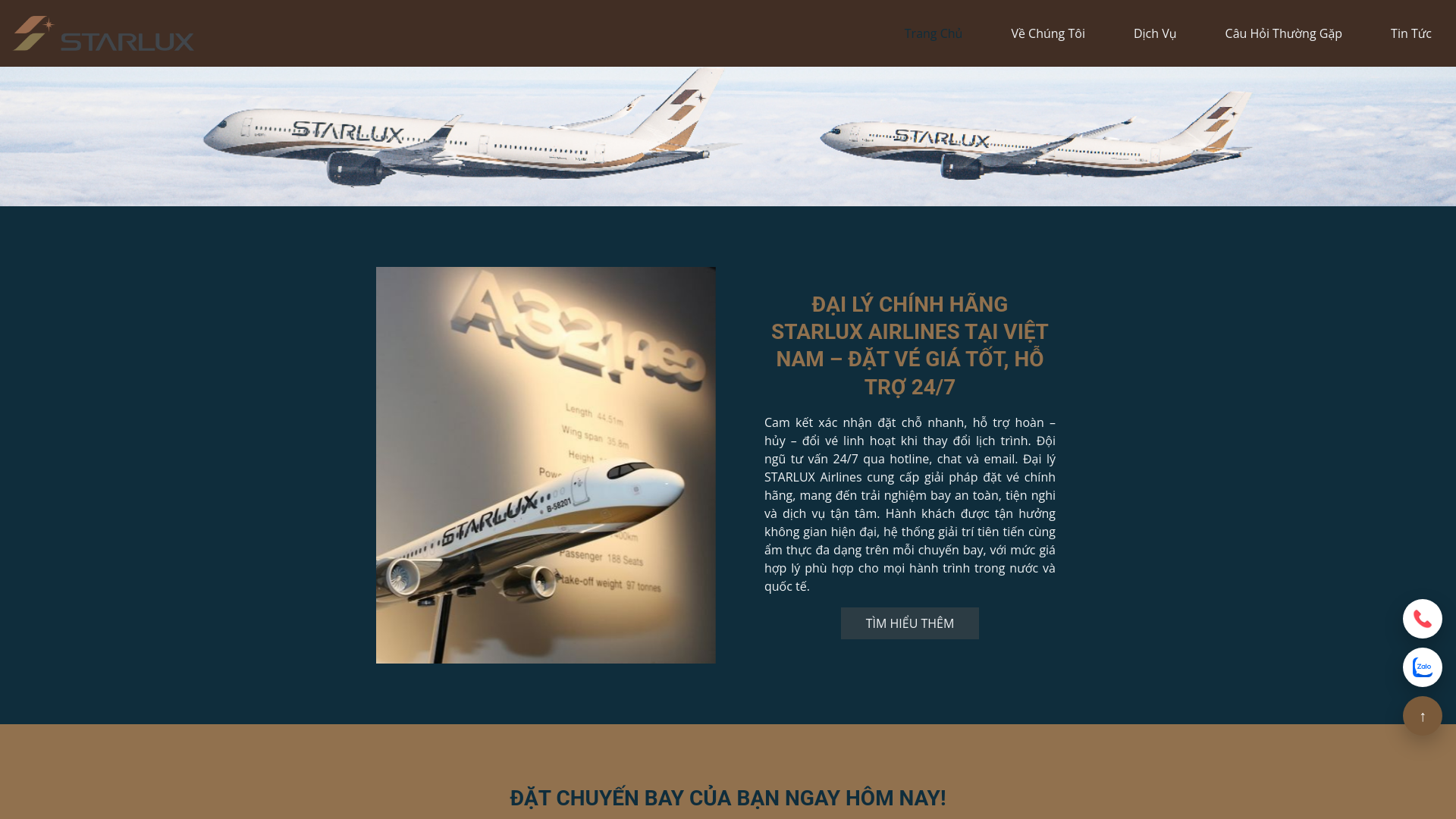 website screenshot of https://starluxvn.com/