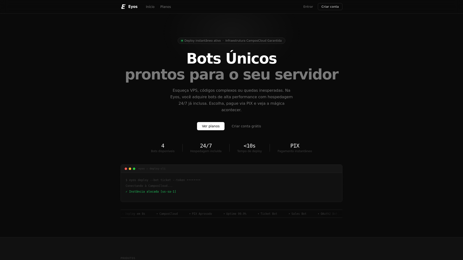 website screenshot of https://eyos.com.br/