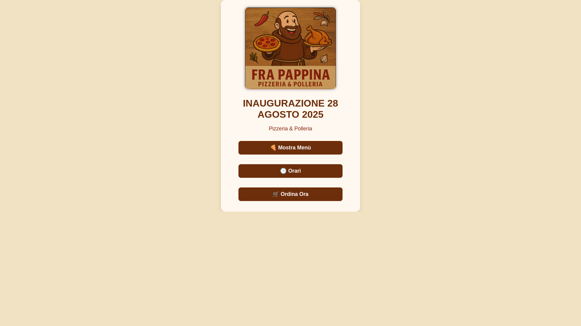 website screenshot of https://frapappina.com/