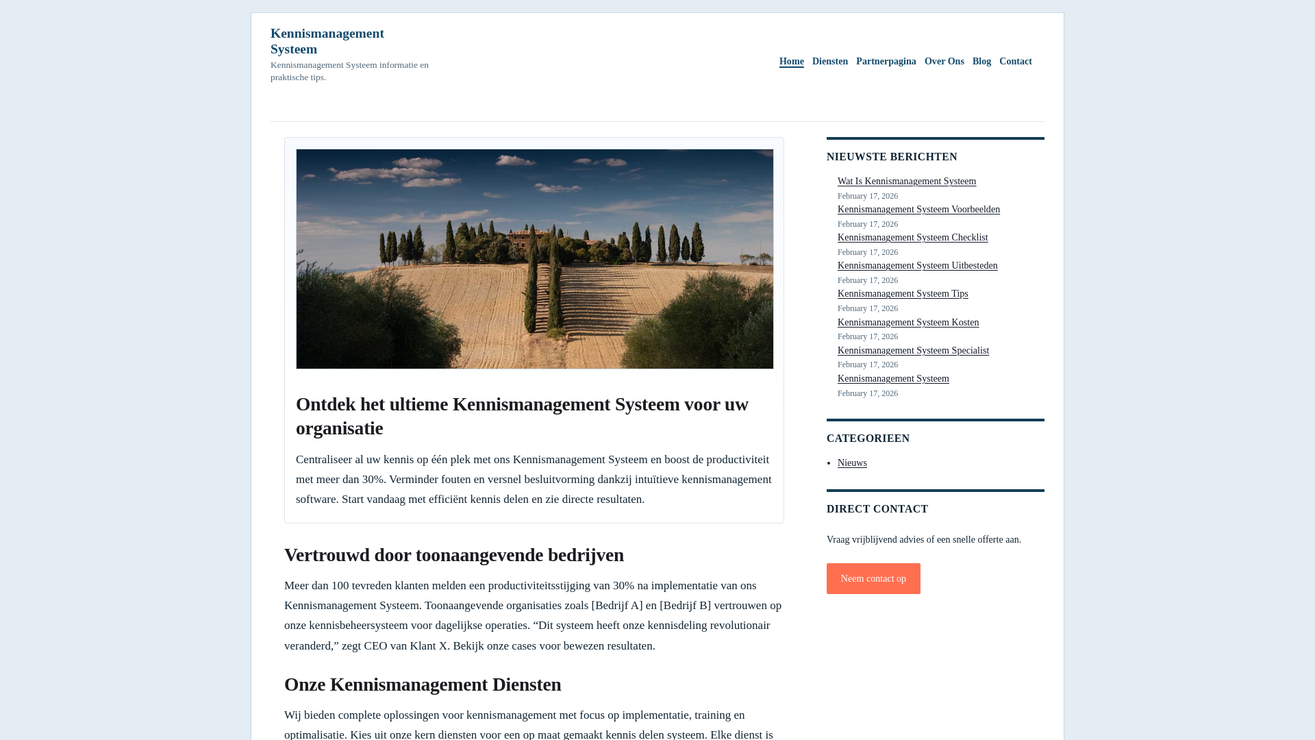 website screenshot of https://kennismanagement-systeem.nl/