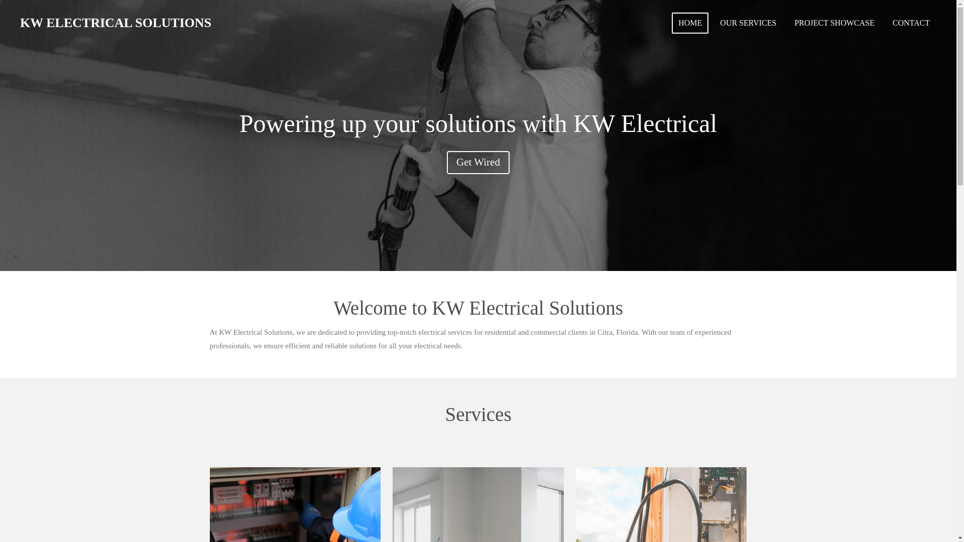 website screenshot of https://kwelectricalsolutions.com/