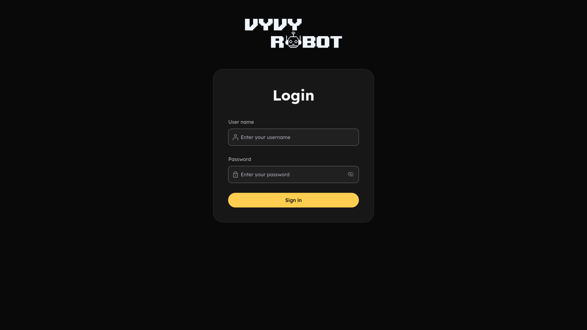 website screenshot of https://vyvy-robot-dashboard.pages.dev/