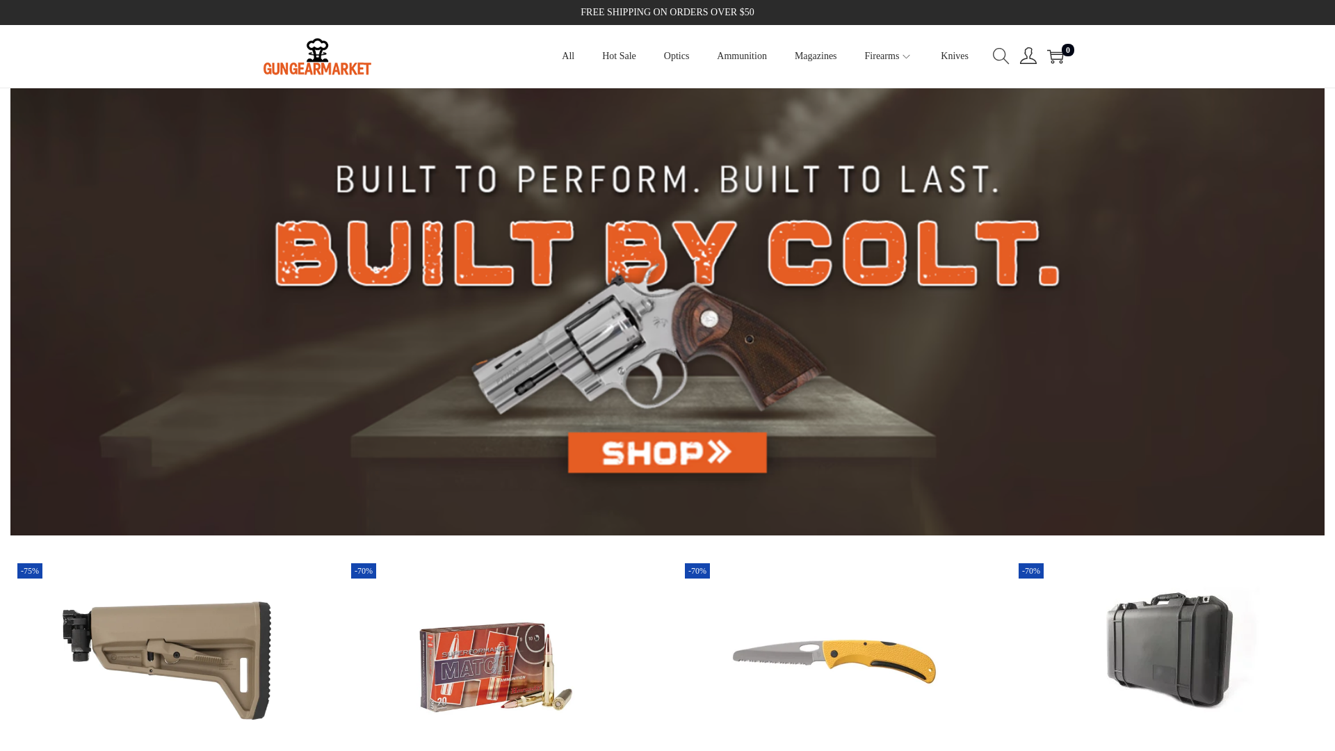 website screenshot of https://gungearmarket.com/