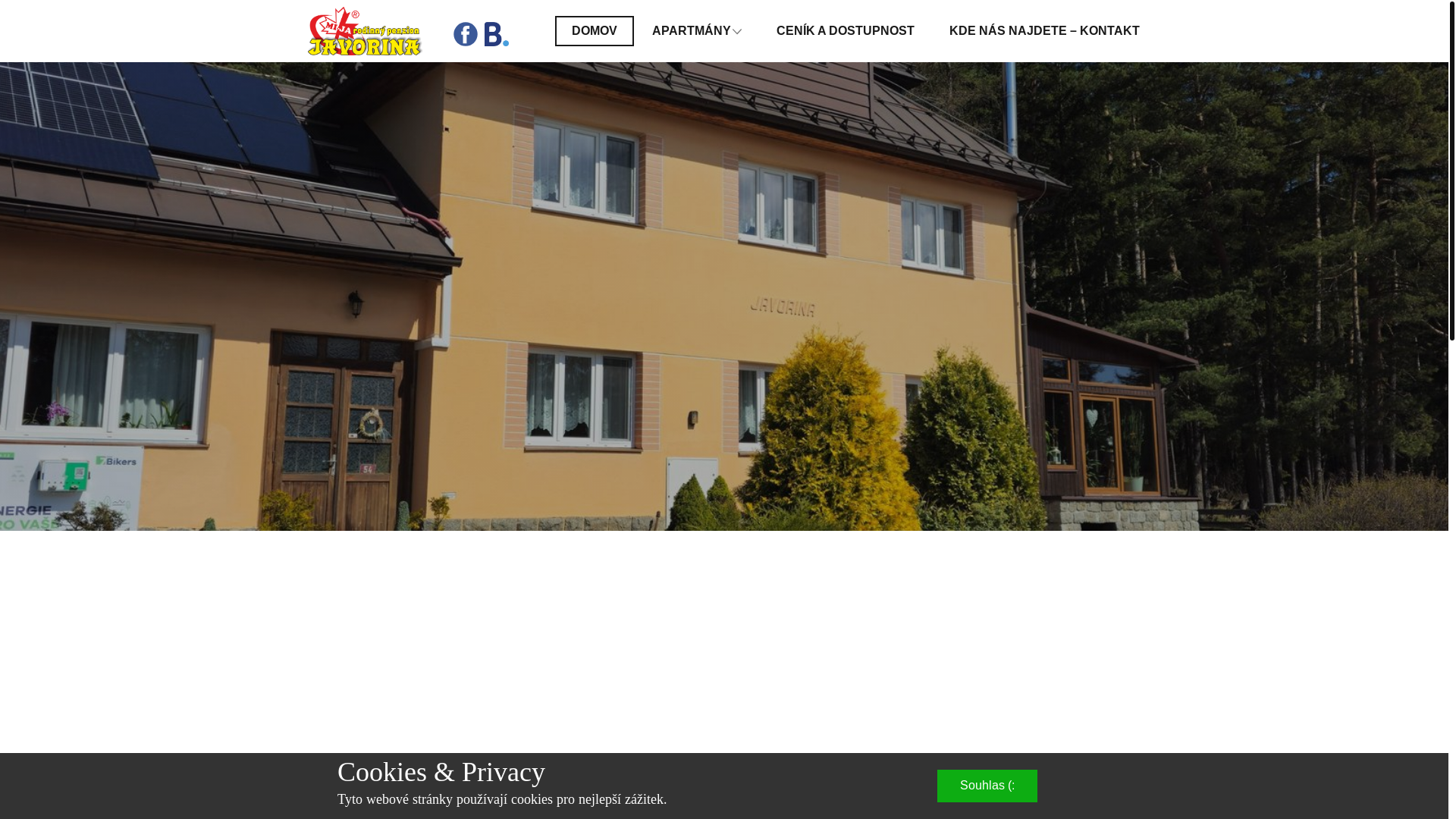 website screenshot of https://chata-javorina.cz/