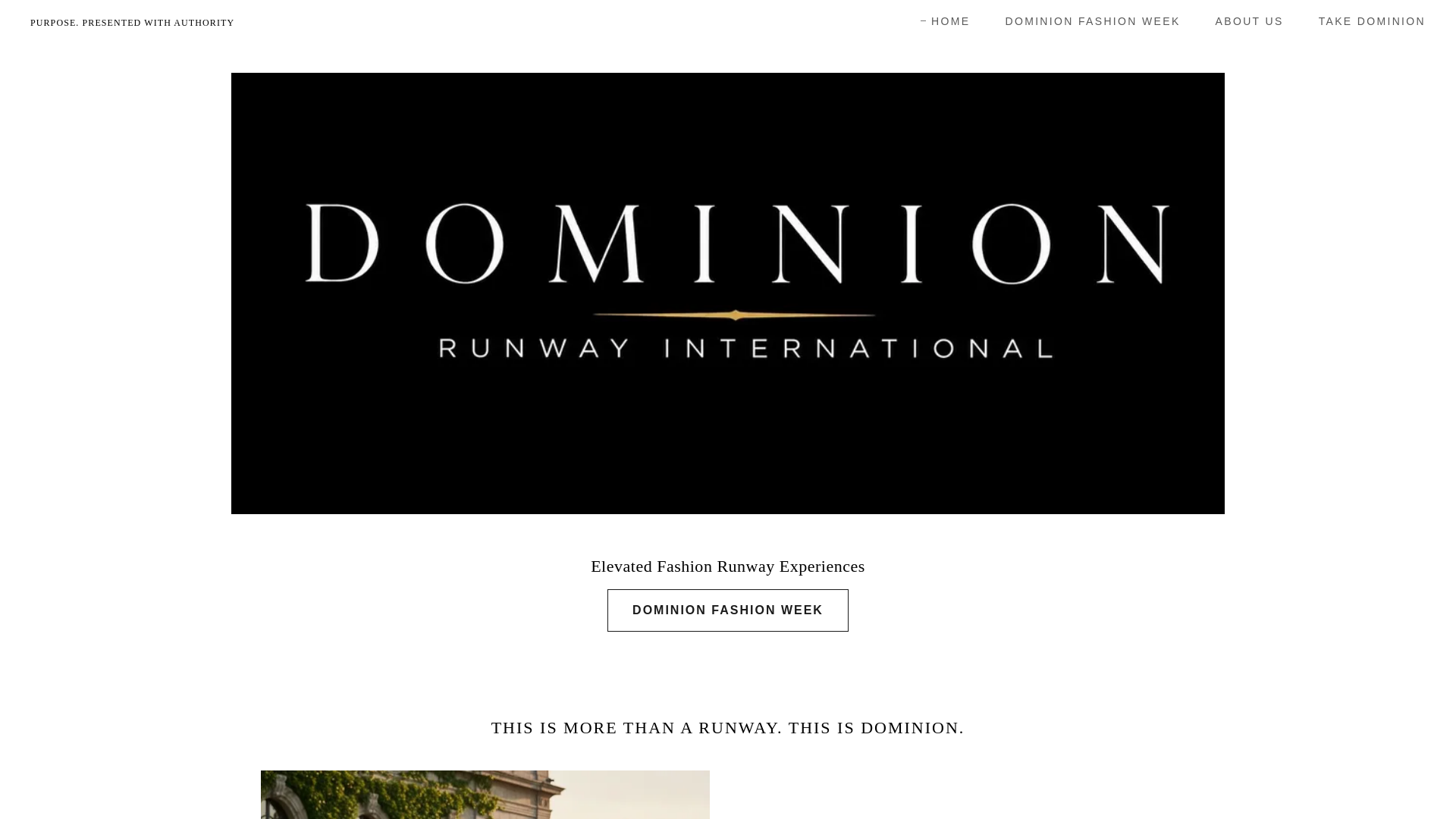 website screenshot of https://dominionrunway.com/