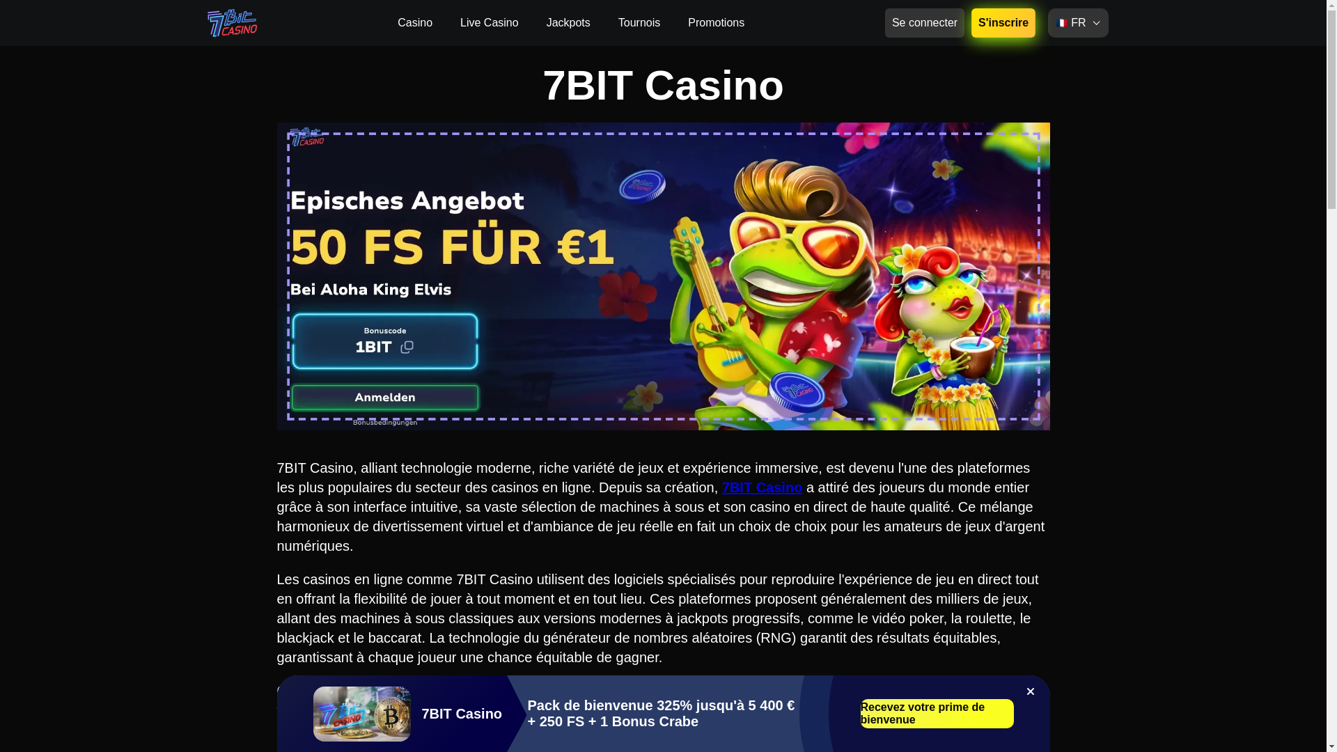 website screenshot of https://7bitcasino-fr.com/