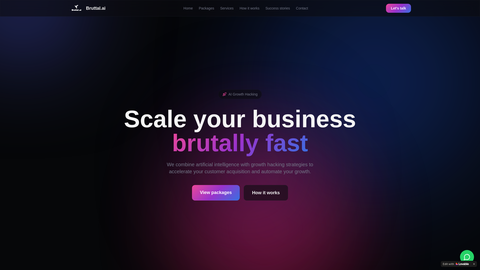 website screenshot of https://bruttal.ai/