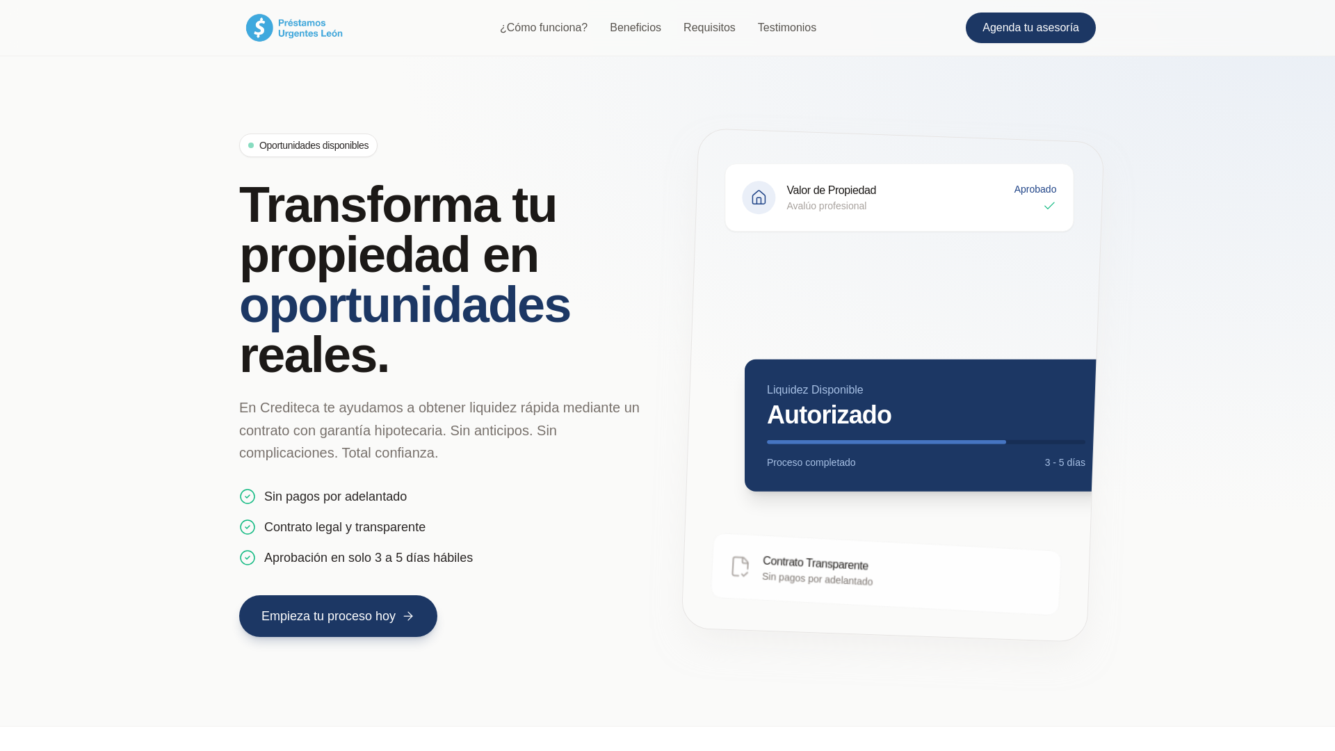 website screenshot of https://prestamosleon.com/