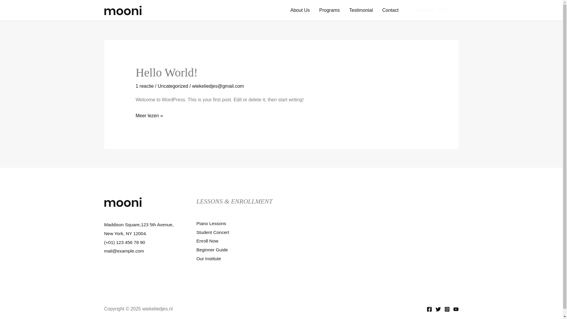 website screenshot of https://wiekeliedjes.nl/
