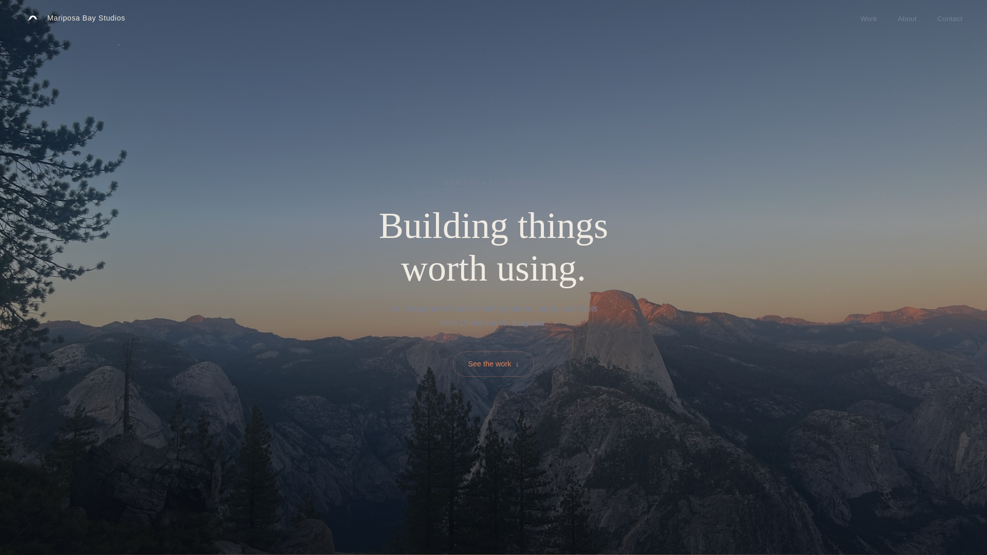 website screenshot of https://mariposabaystudios.com/