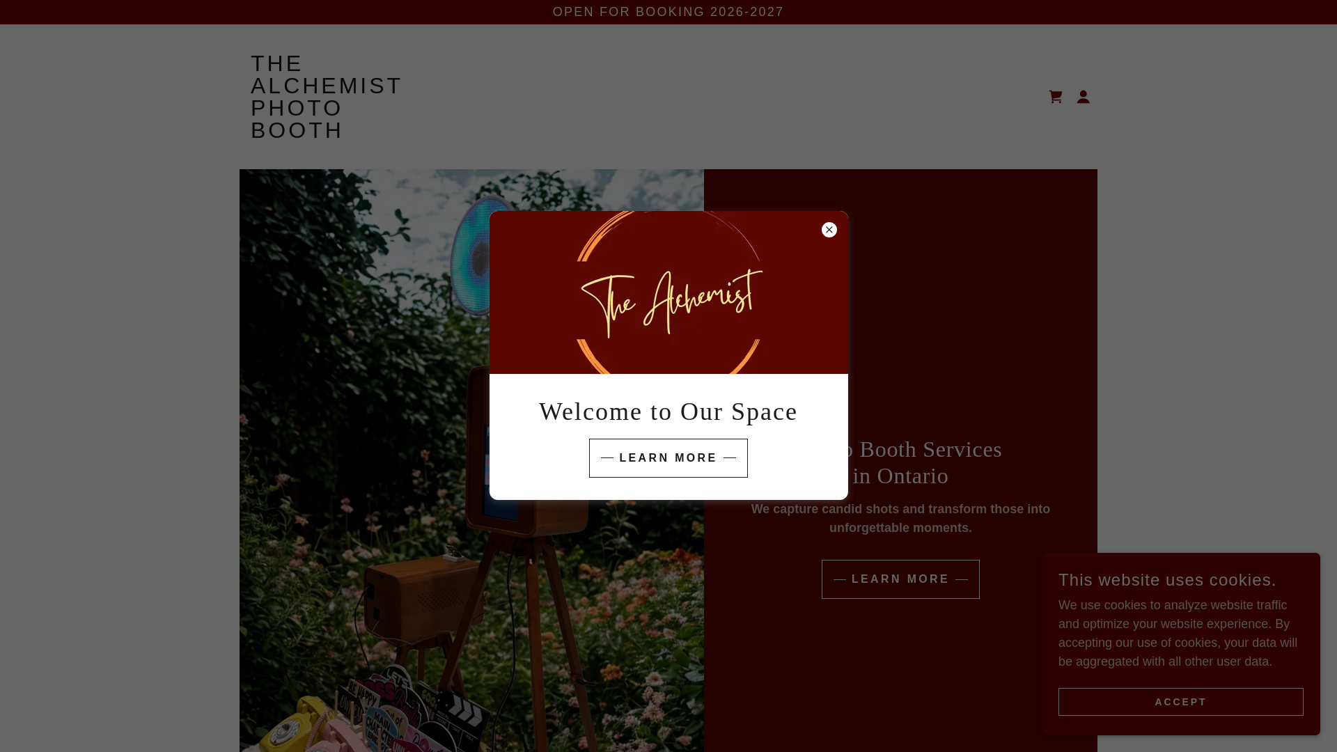 website screenshot of https://thealchemisteventsandprints.com