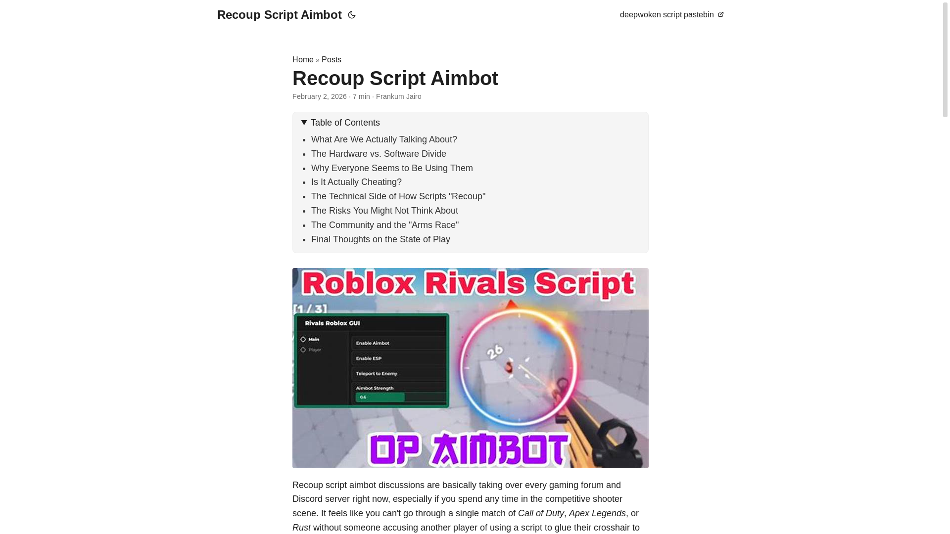 website screenshot of https://recoupscriptaimbot.pages.dev/