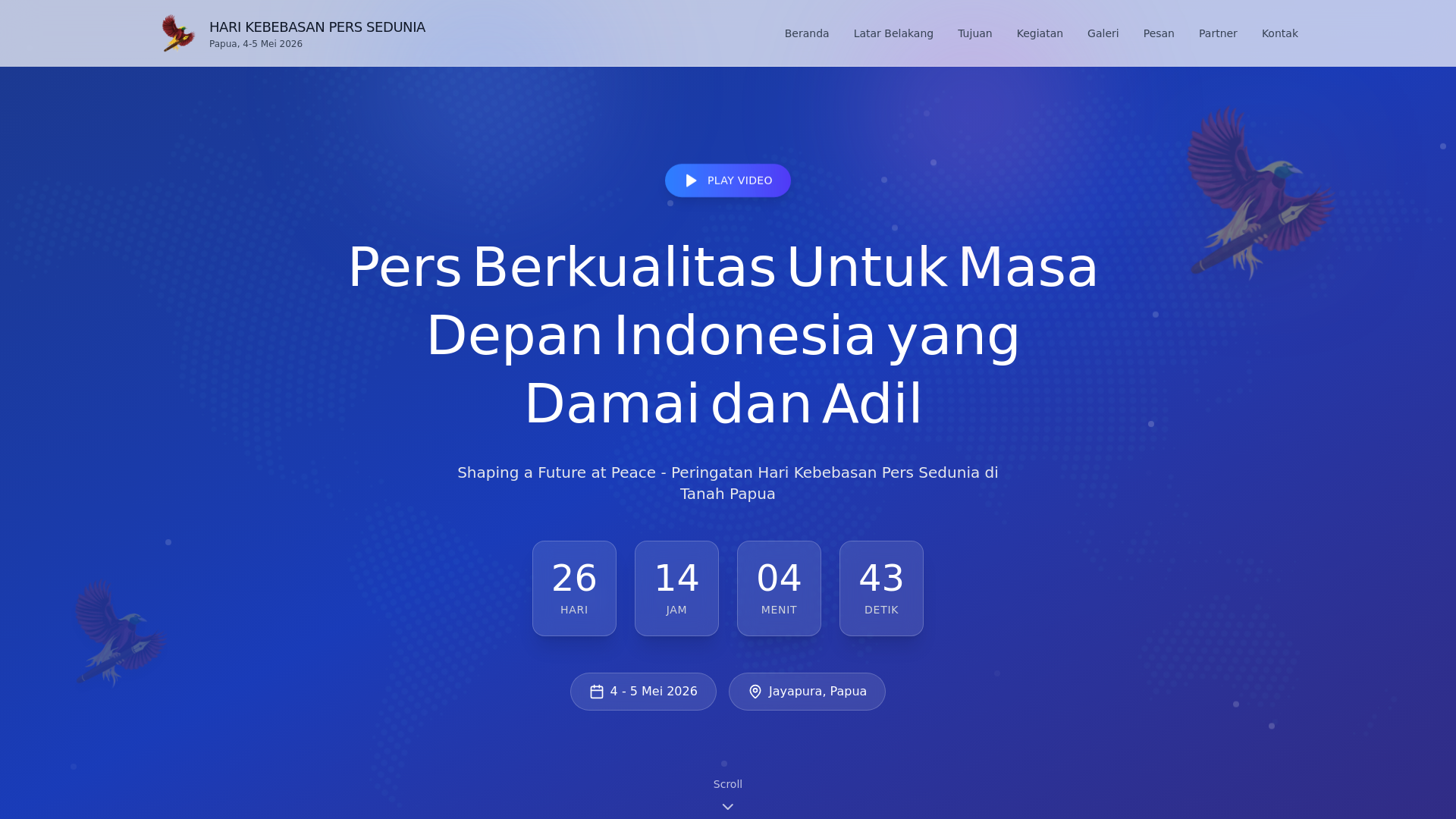 website screenshot of https://pressfreedom.or.id