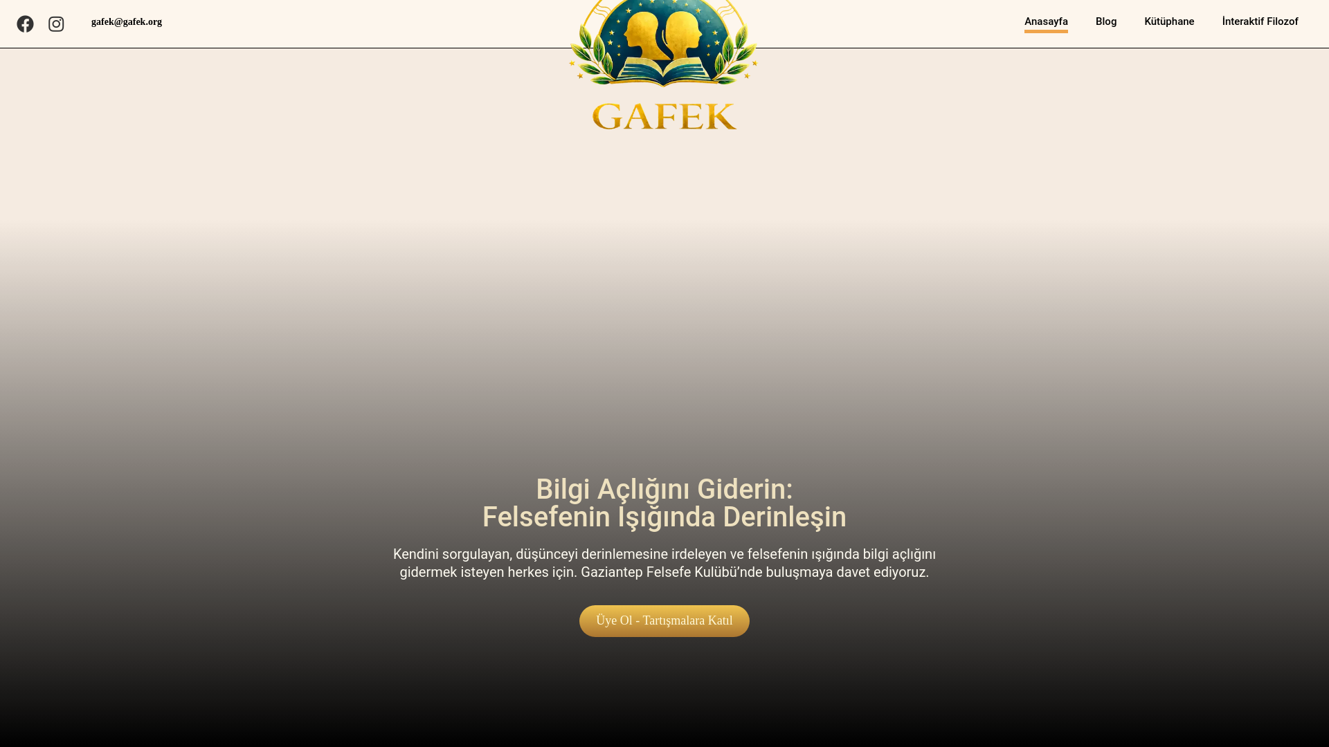website screenshot of https://gafek.org/