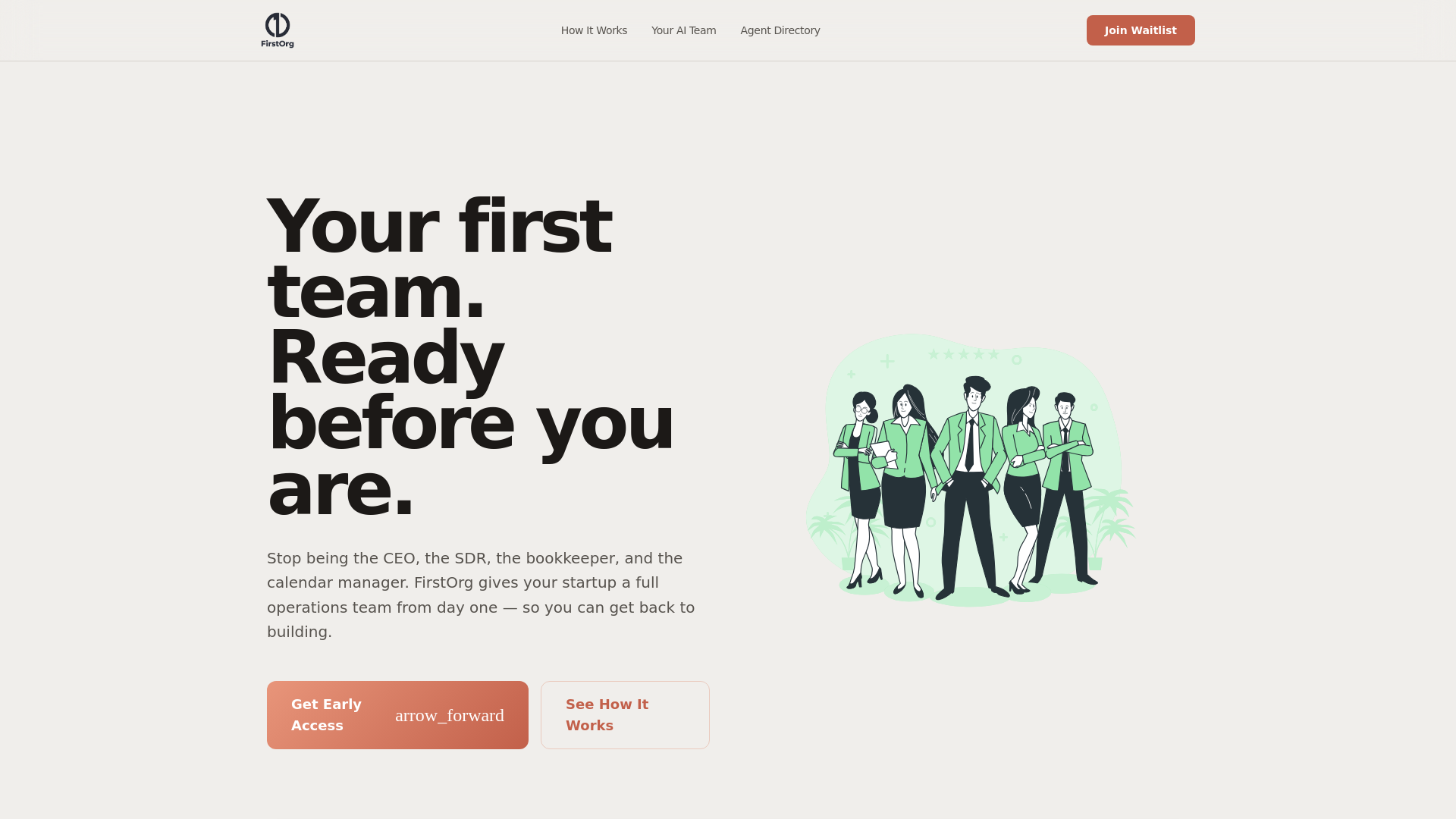 website screenshot of https://firstorg.ai