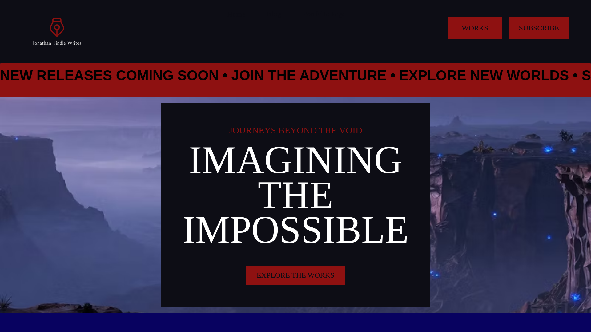 website screenshot of https://jonathantindlewrites.net/