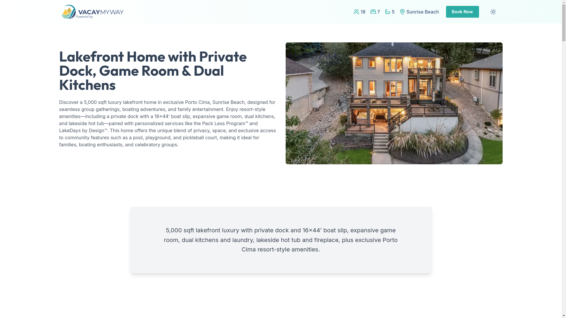 website screenshot of https://tranquilcima.rentals/