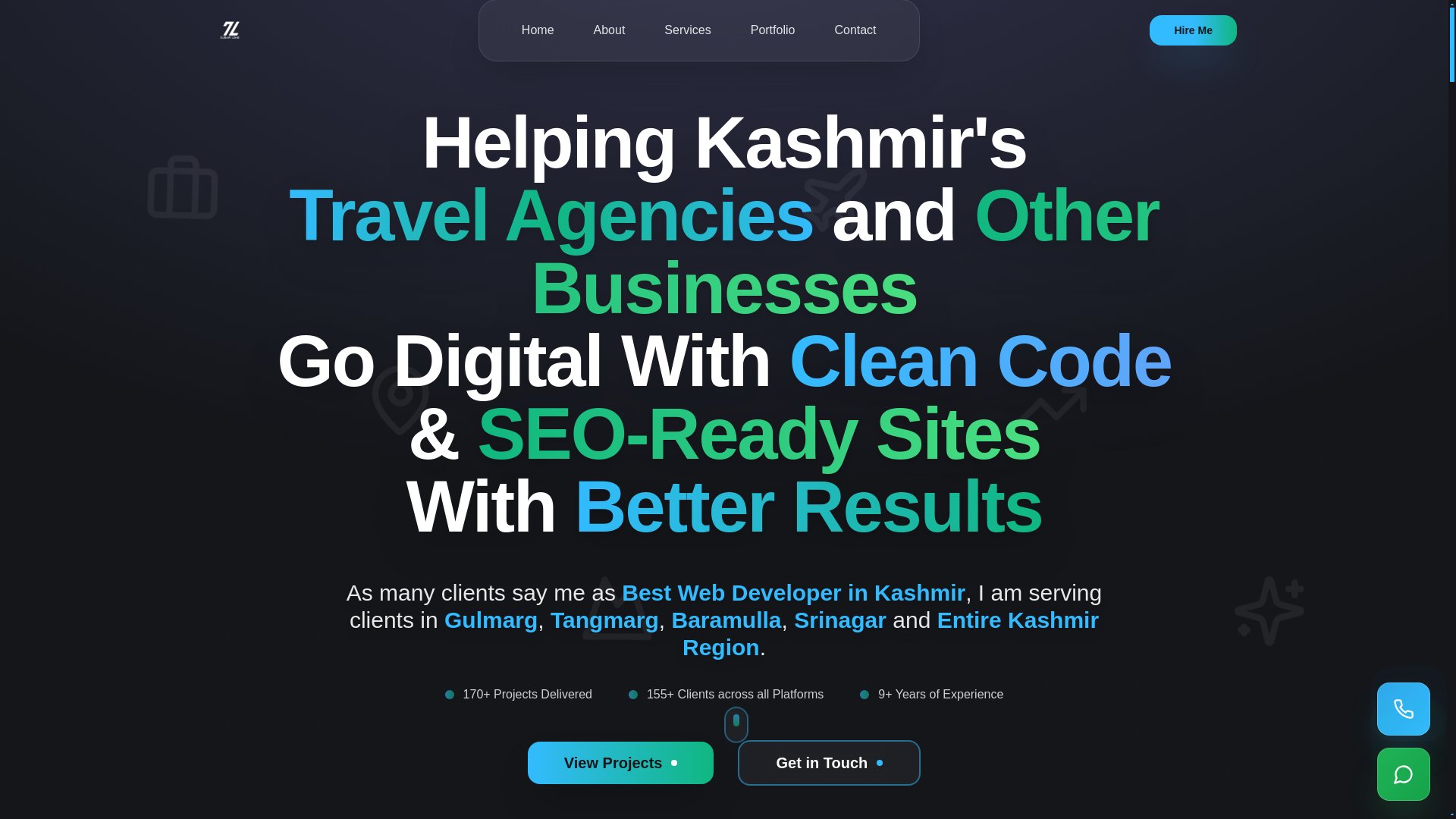 website screenshot of https://zubairsites.pages.dev/