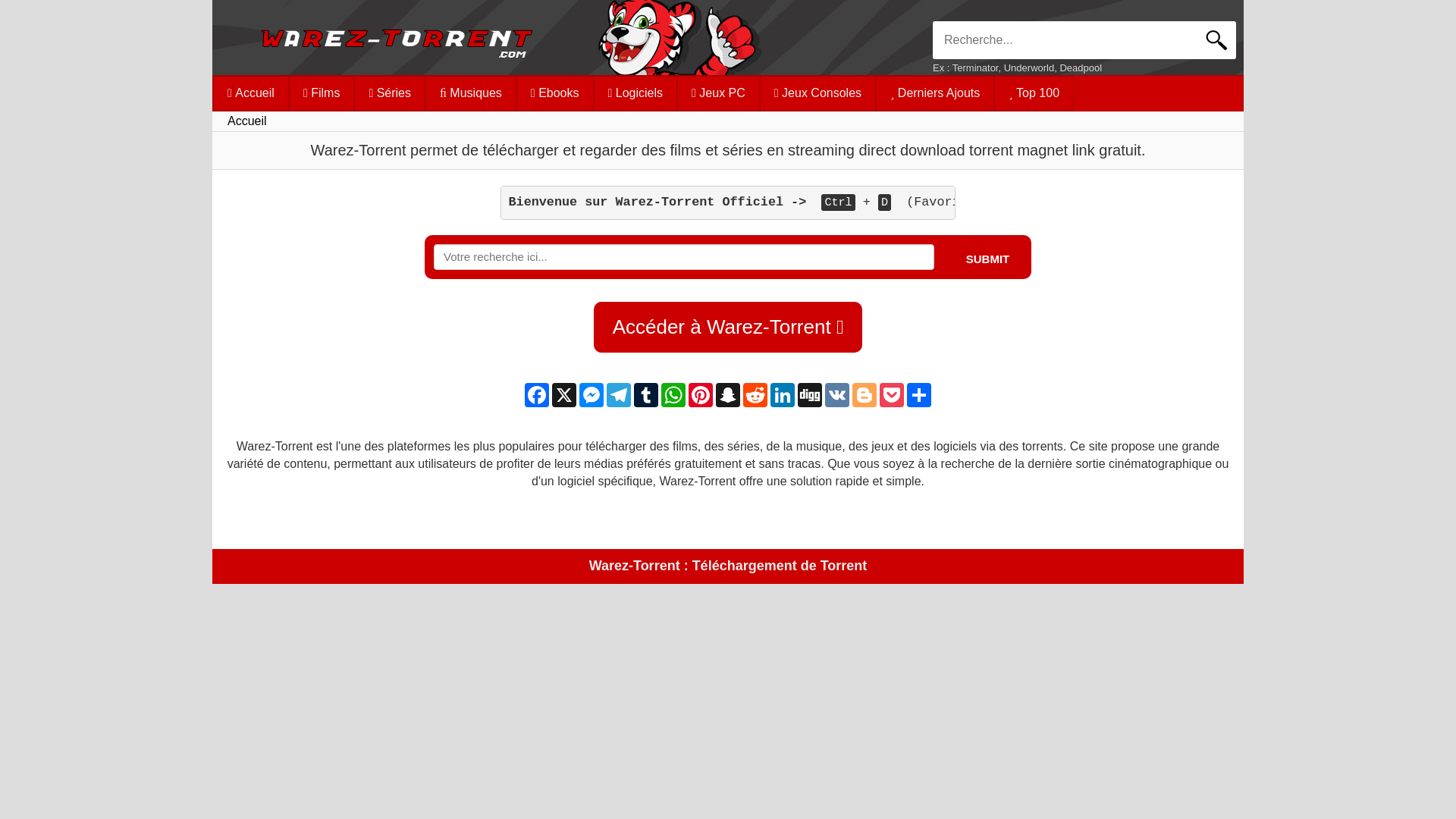 website screenshot of https://warez-torrent.cc