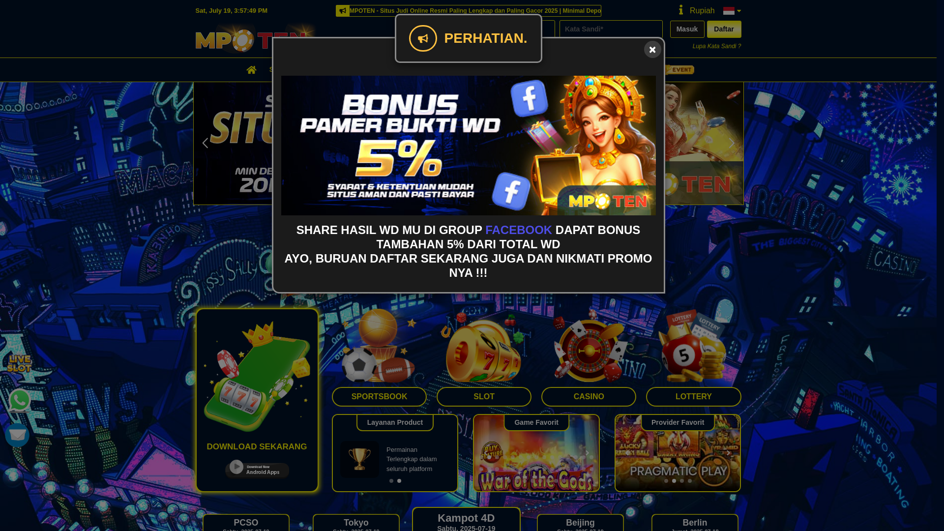 website screenshot of https://mpoten-aman.site/