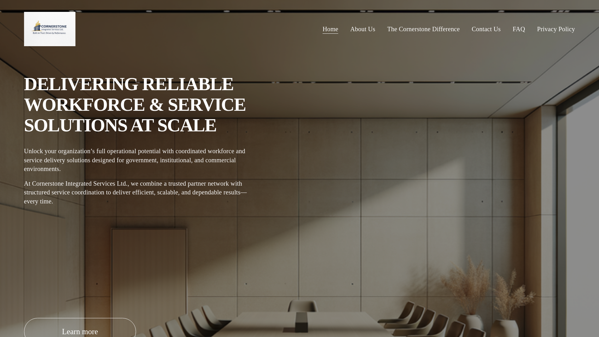 website screenshot of https://cornerstoneintegratedservicesltd.com/