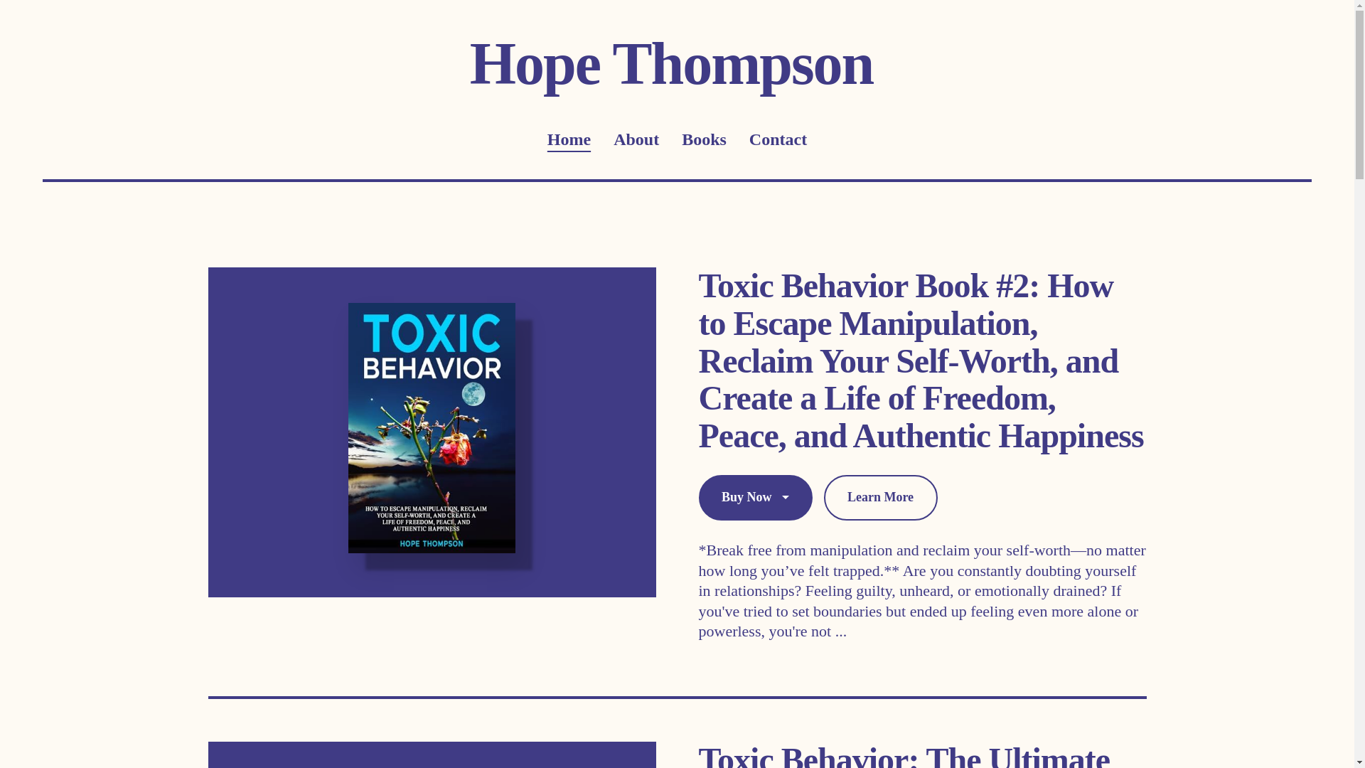 website screenshot of https://hopethompsonbooks.com/