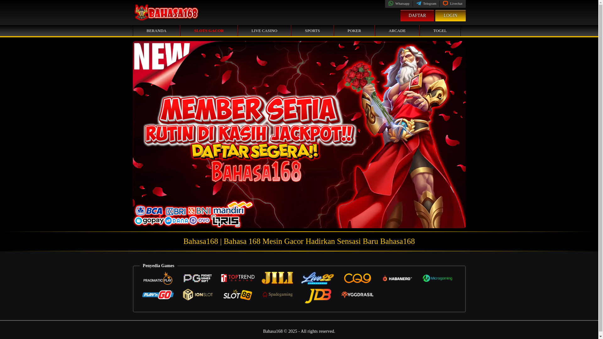 website screenshot of https://bahasa168.com/