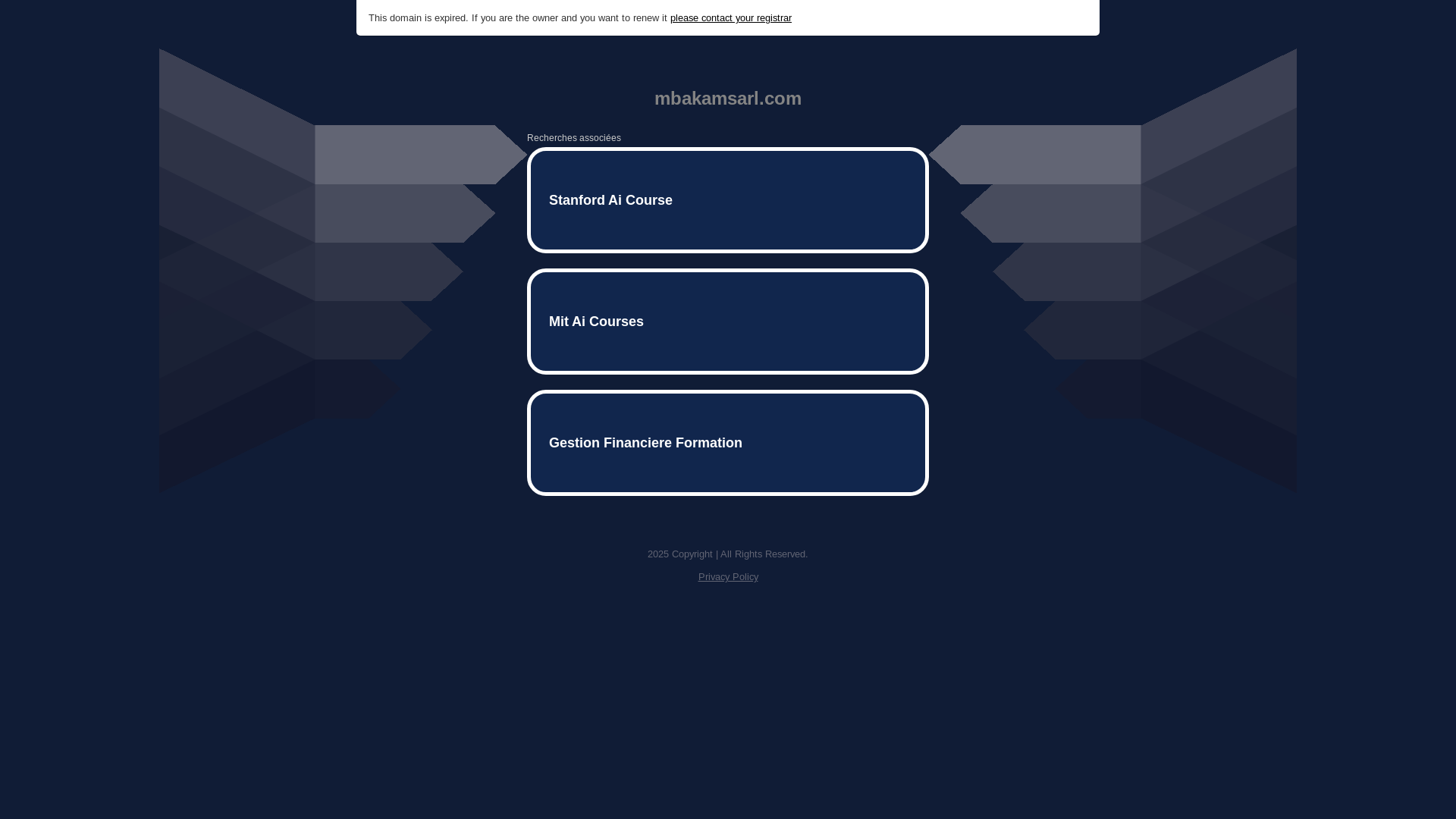 website screenshot of https://mbakamsarl.com/
