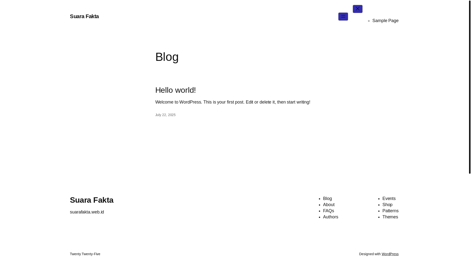 website screenshot of https://suarafakta.web.id/