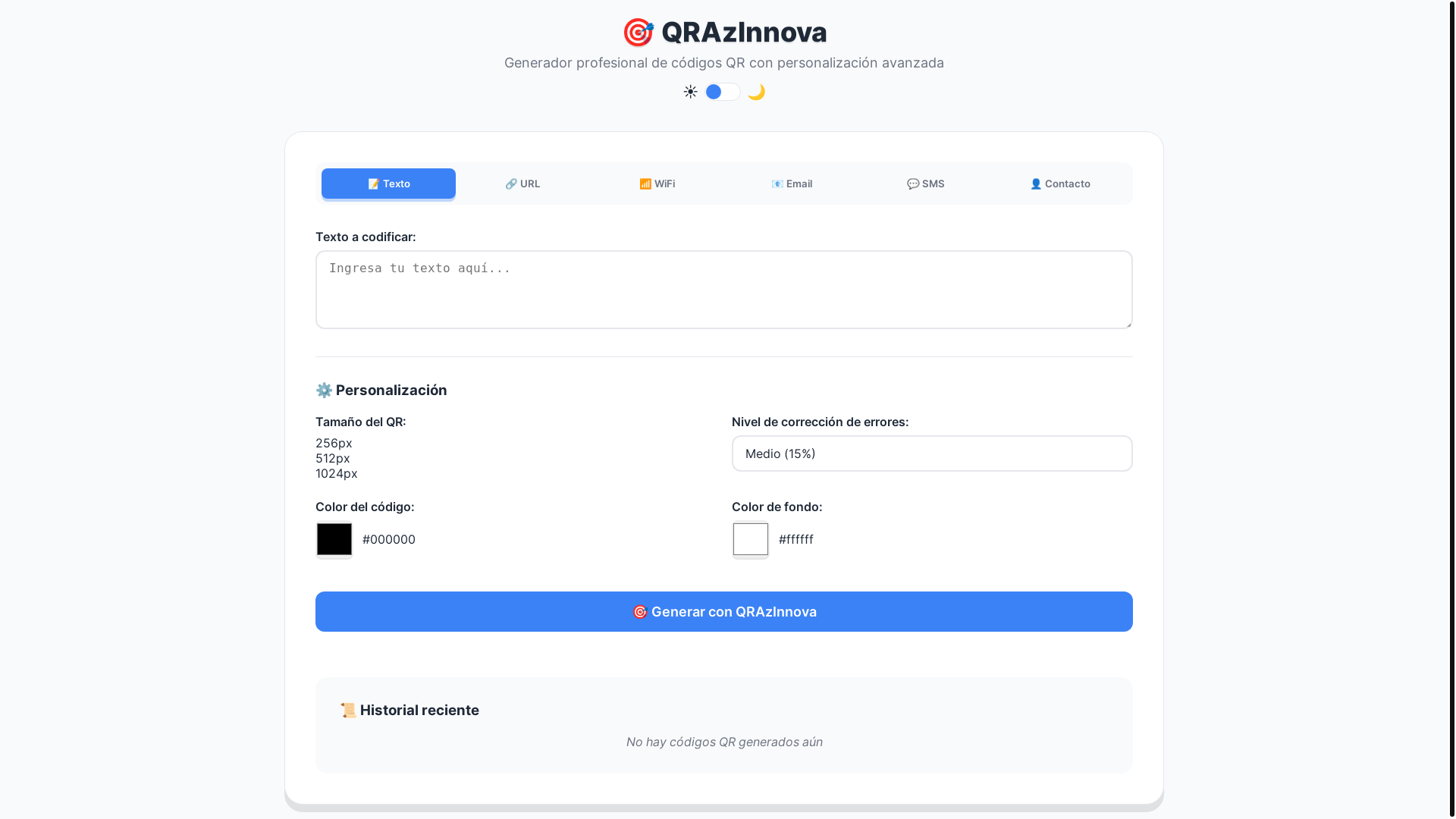 website screenshot of https://qrazinnova.pages.dev/