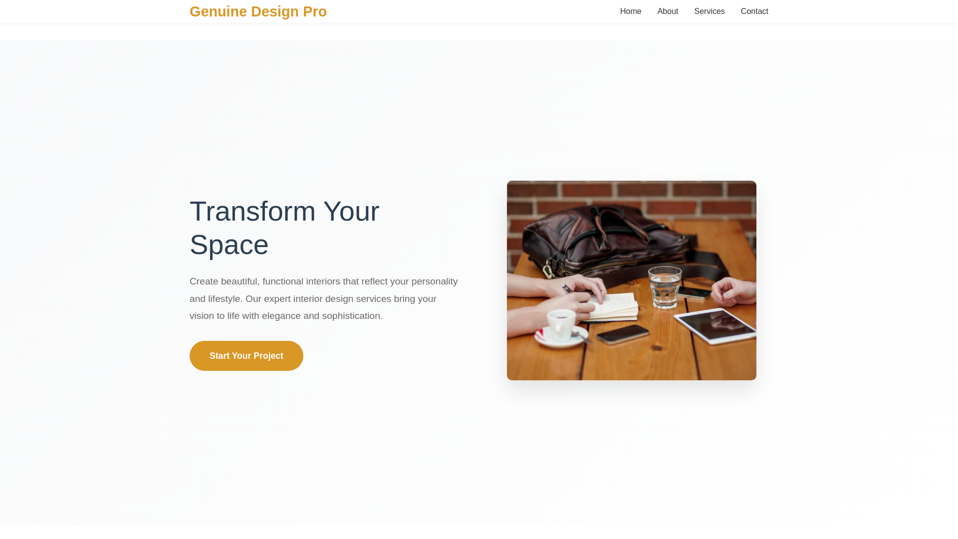 website screenshot of https://genuinedesignpro.shop/