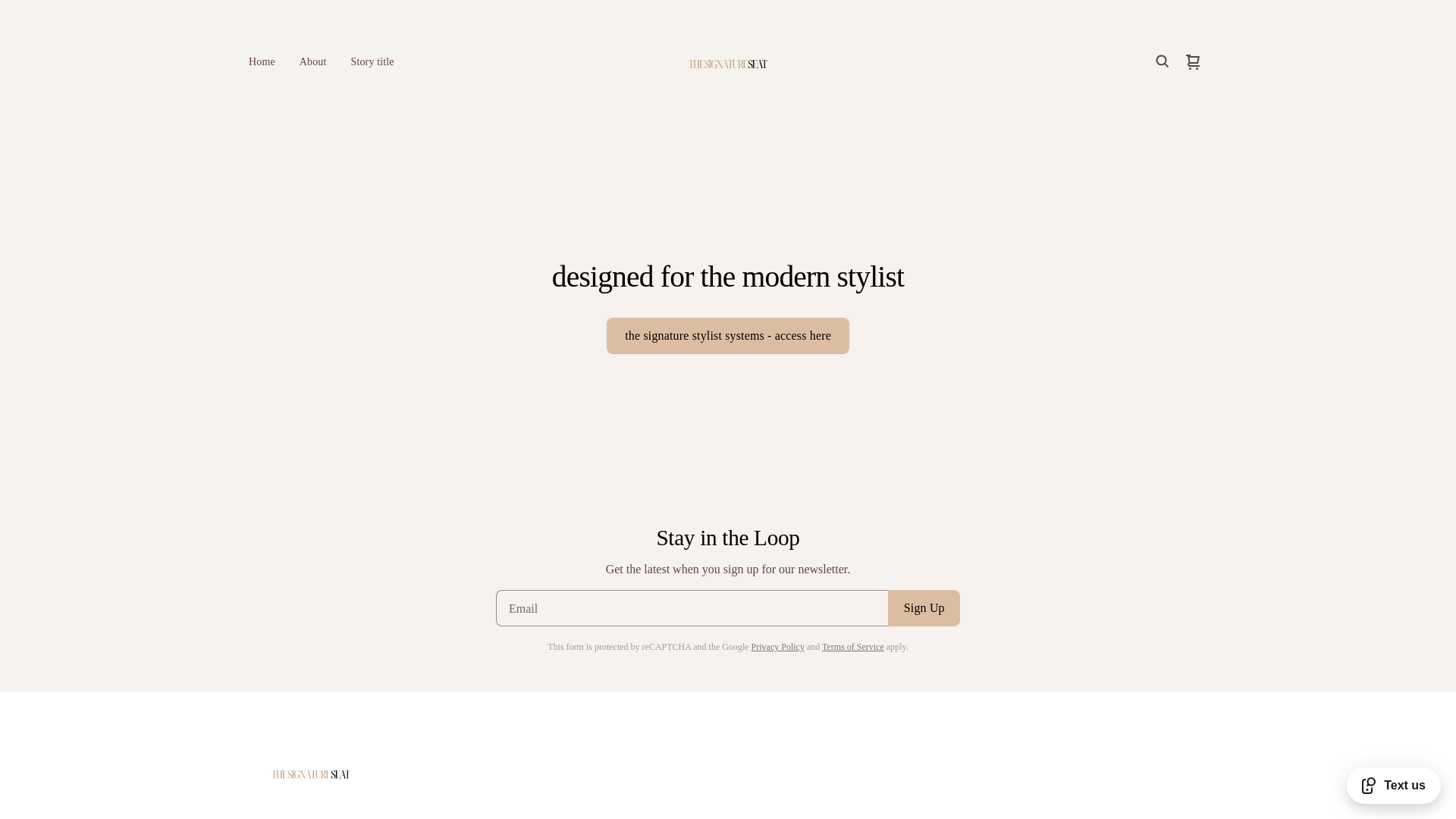 website screenshot of https://thesignatureseat.com