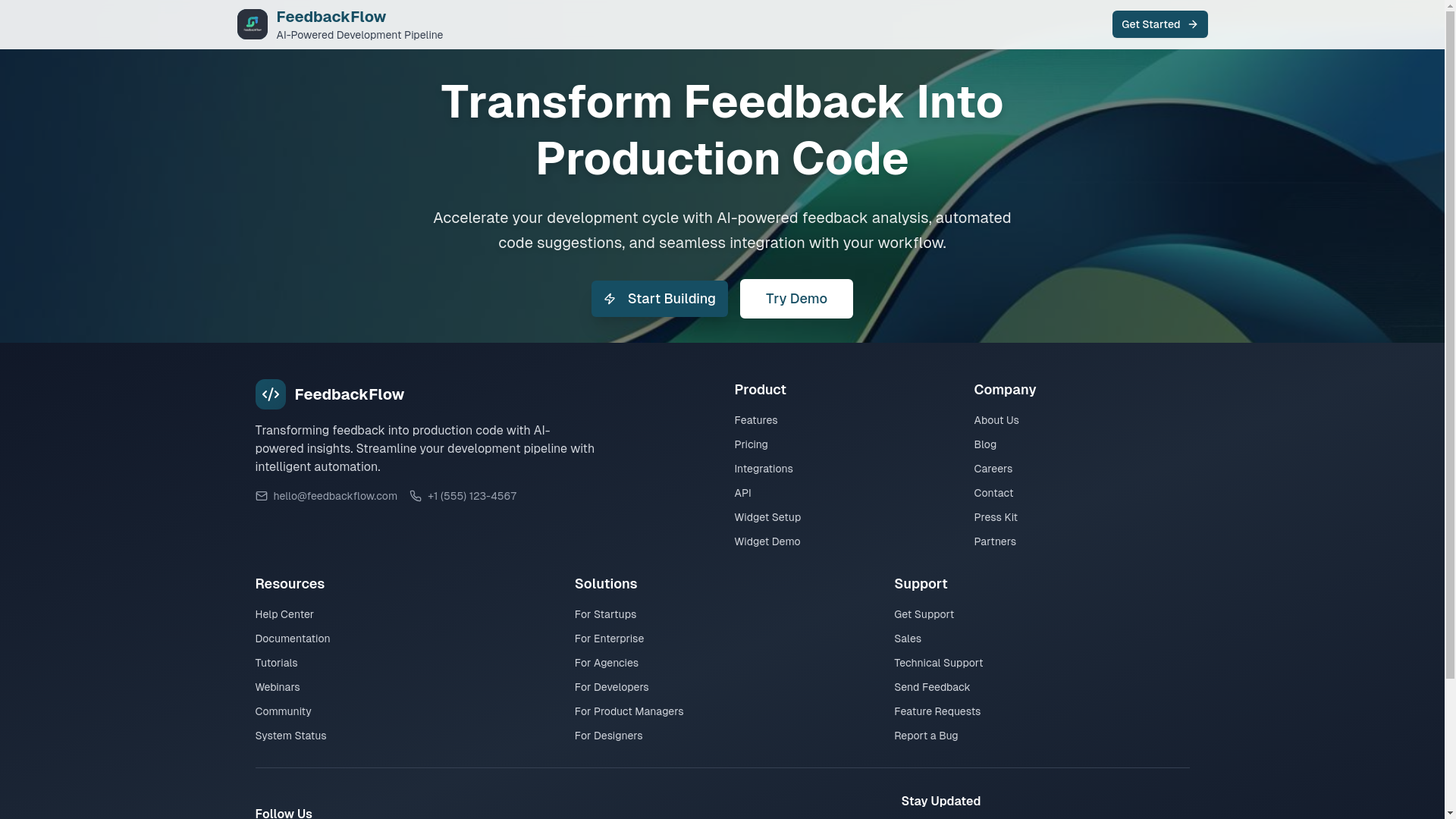 website screenshot of https://feedbackflow.live/